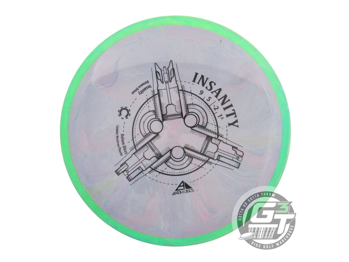 USED Axiom Discs Cosmic Neutron Insanity 157g Lilac Green Rim Driver Golf Disc