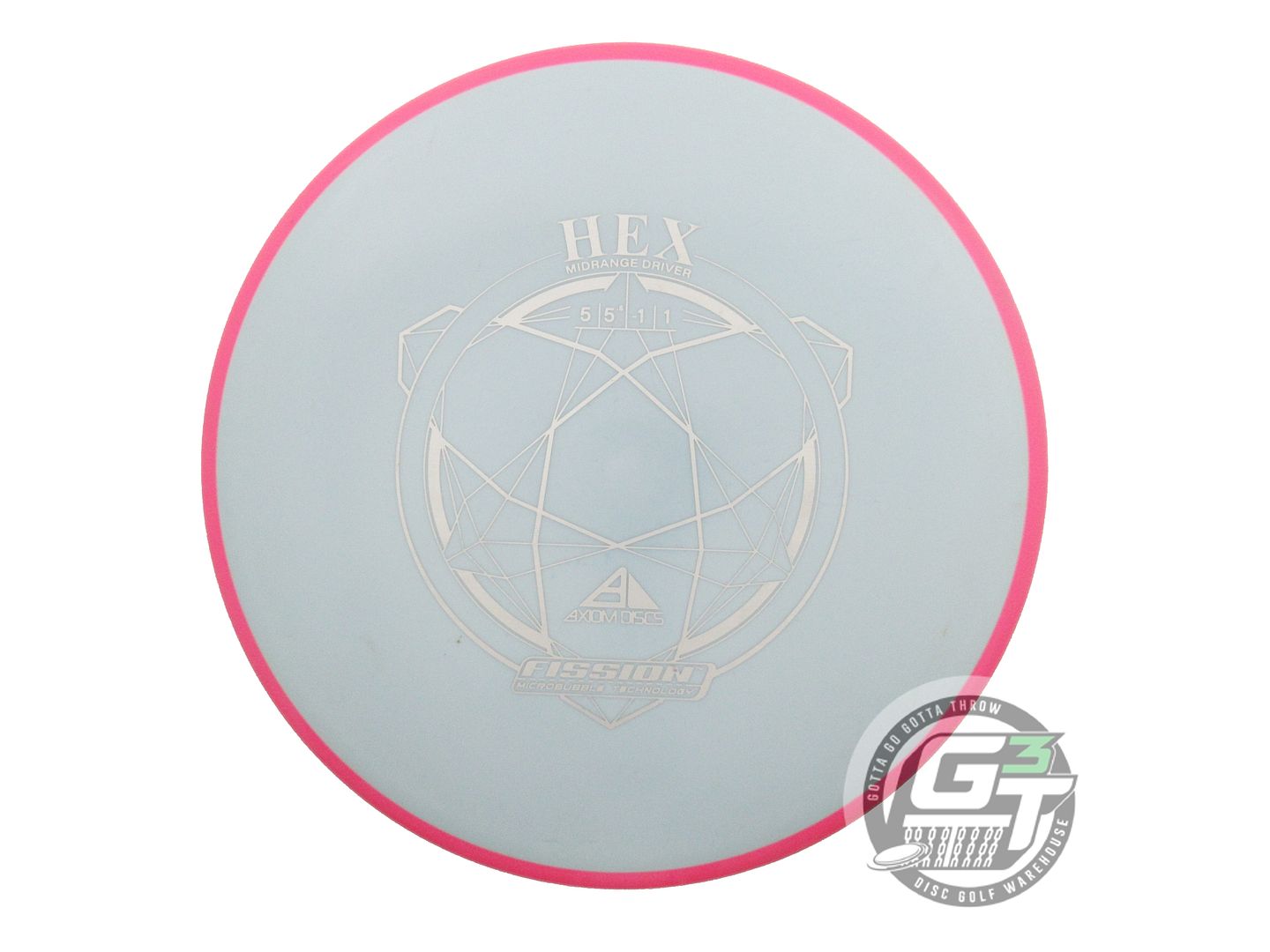 USED Axiom Discs Fission Hex 162g Sky Blue Pink Rim Midrange Golf Disc
