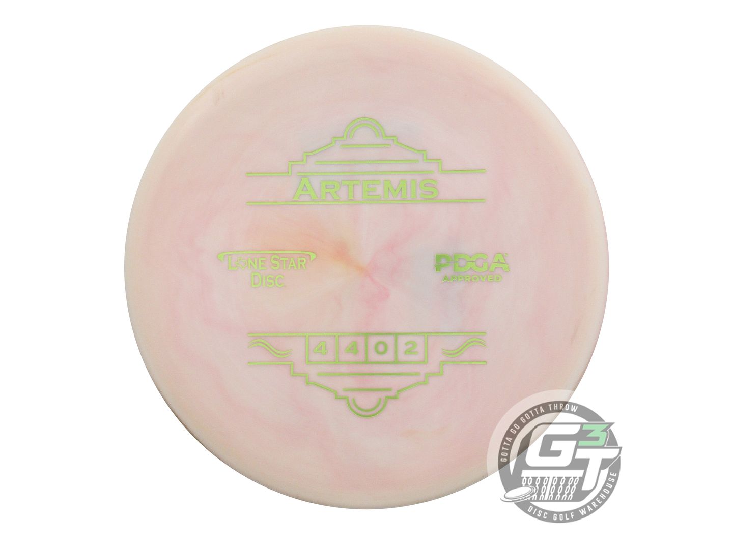 USED Lone Star Bravo Artemis 174g Pink-Peach Lime Foil Midrange Golf Disc
