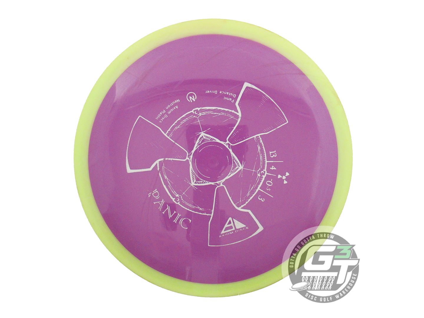 USED Axiom Discs Neutron Panic 174g Purple Yellow Rim Distance Driver Golf Disc