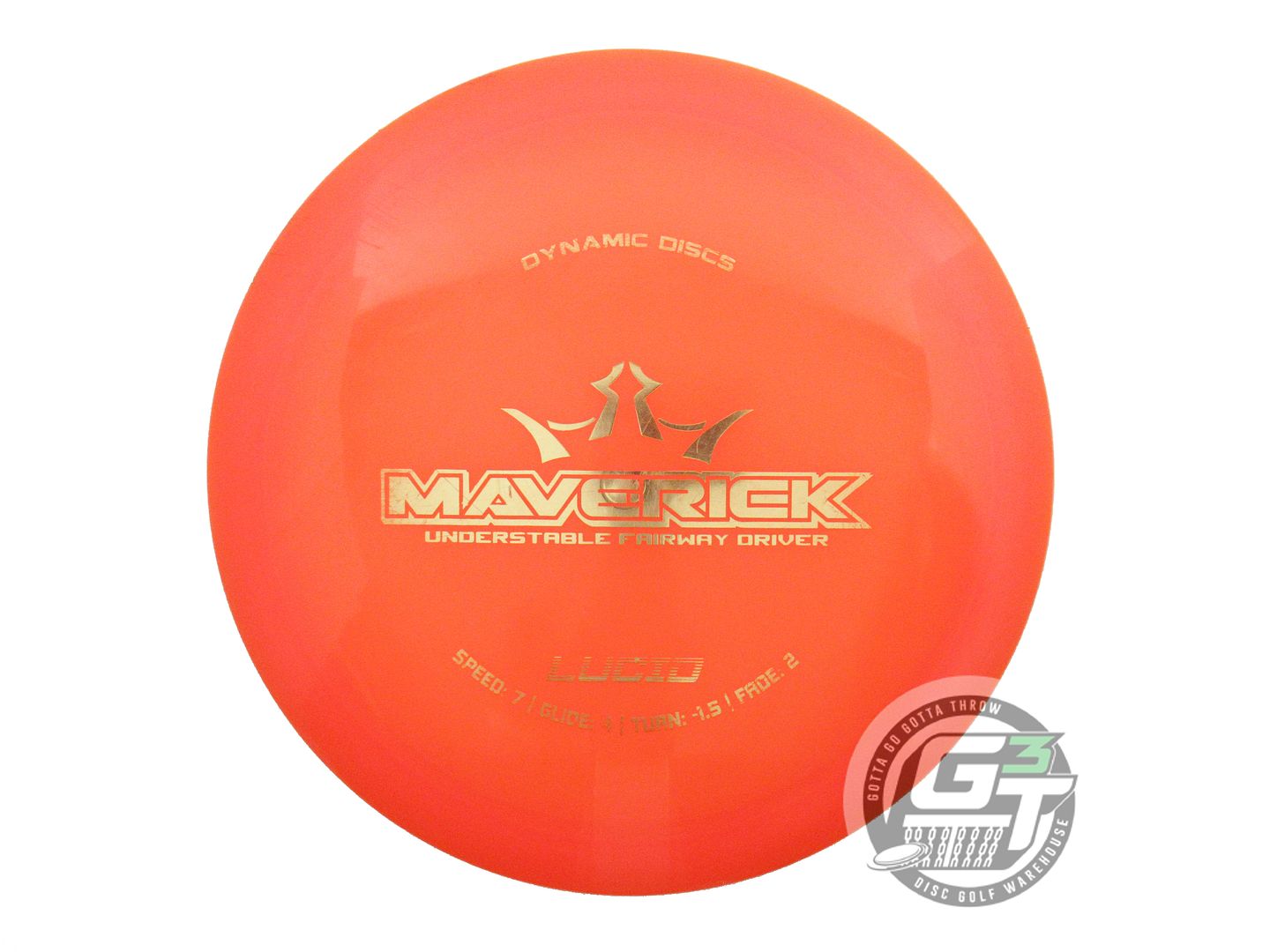 USED Dynamic Discs Lucid Maverick 172g Orange Gold Foil Distance Driver Disc