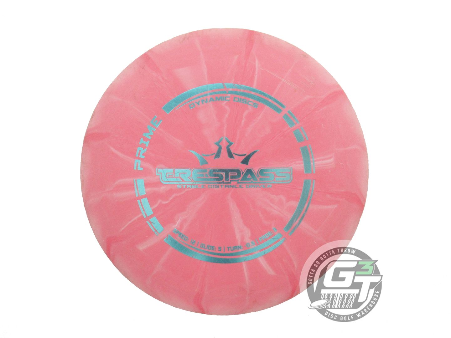 USED Dynamic Discs Prime Burst Trespass 175g Pink Aqua Foil Driver Golf Disc