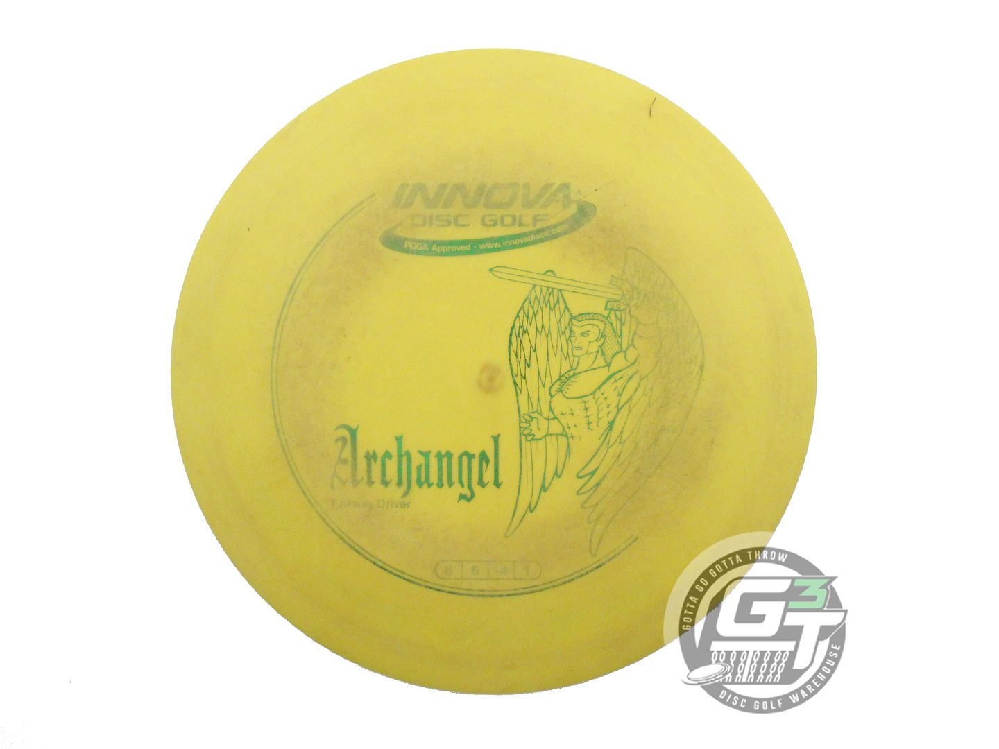 USED Innova DX Archangel 154g Yellow Green Foil Distance Driver Golf Disc