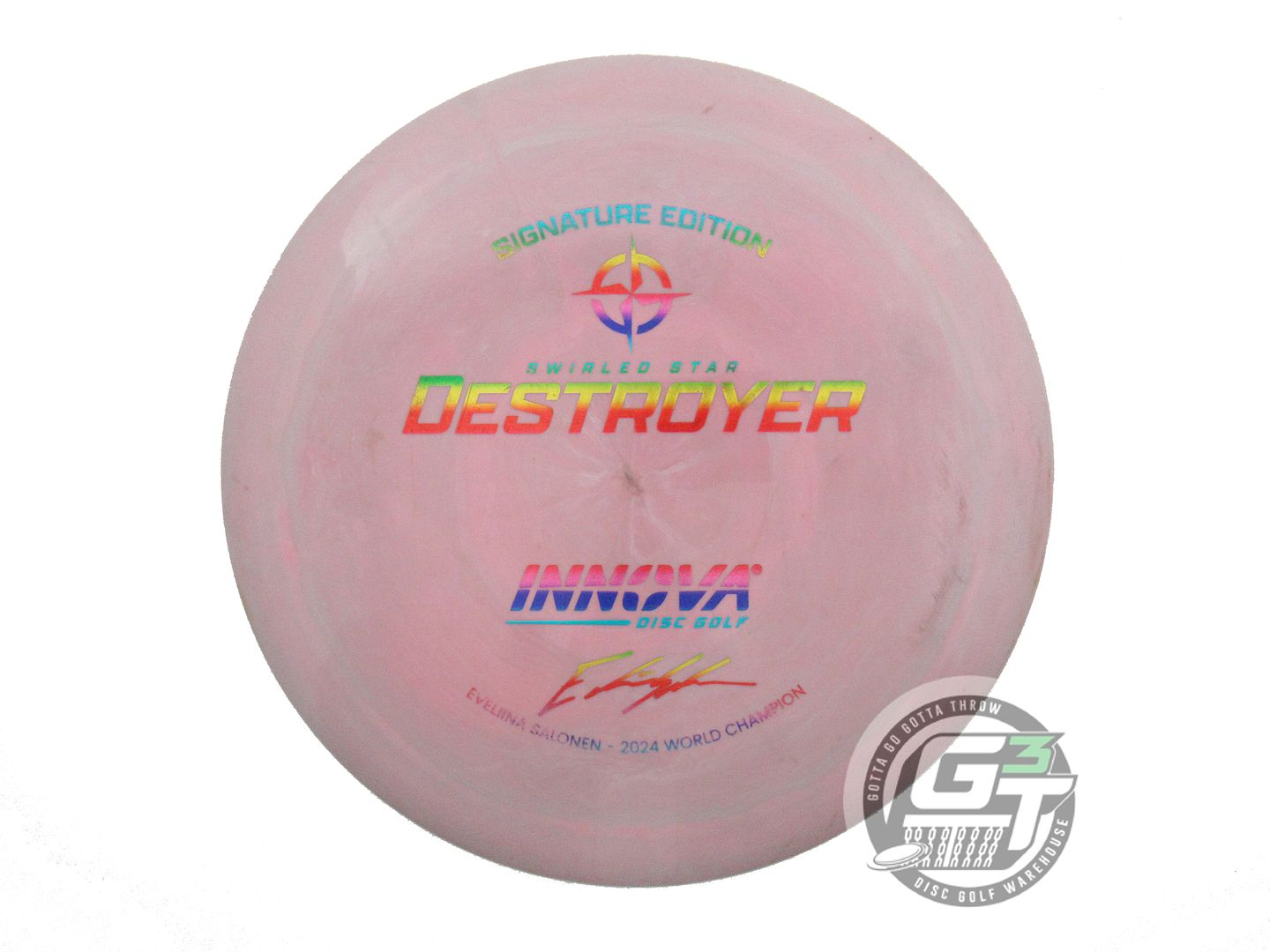 USED Innova [SALONEN] Swirled Star Destroyer 173g Lilac-Pink Driver Golf Disc