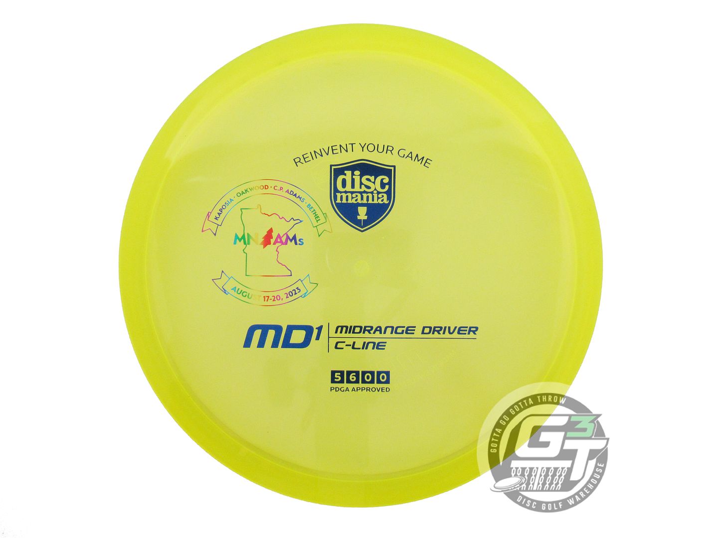 USED DiscMania [MN AMDGC] C-Line MD1 178g Yellow Blue Foil Midrange Golf Disc