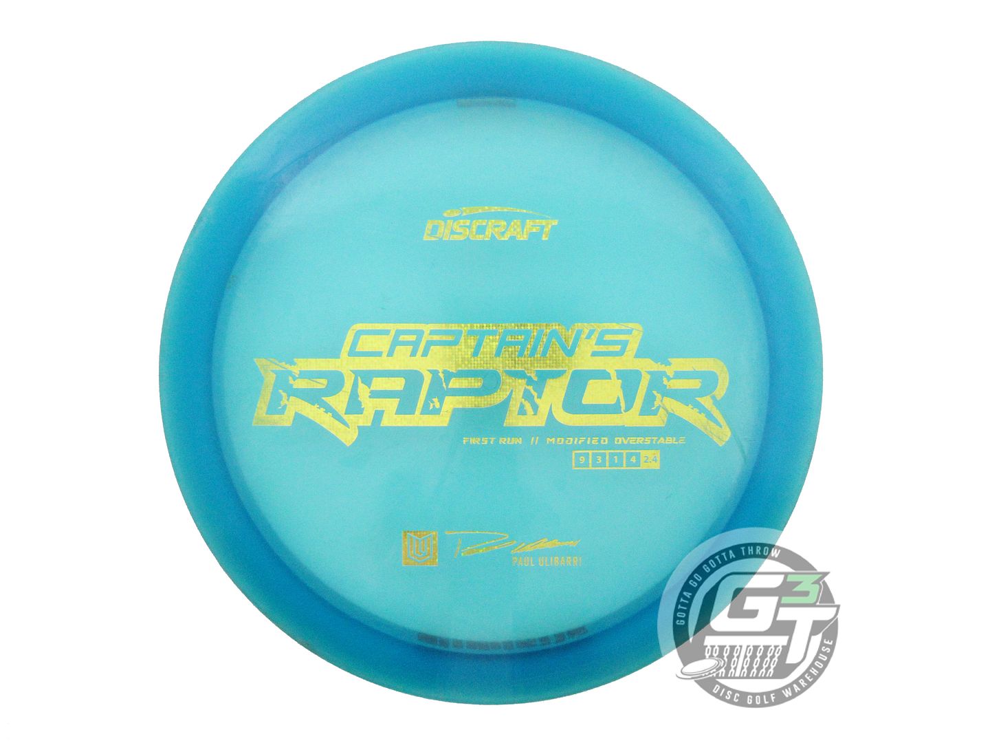 USED Discraft [ULIBARRI] Z Captain's Raptor 175g Blue Driver Golf Disc