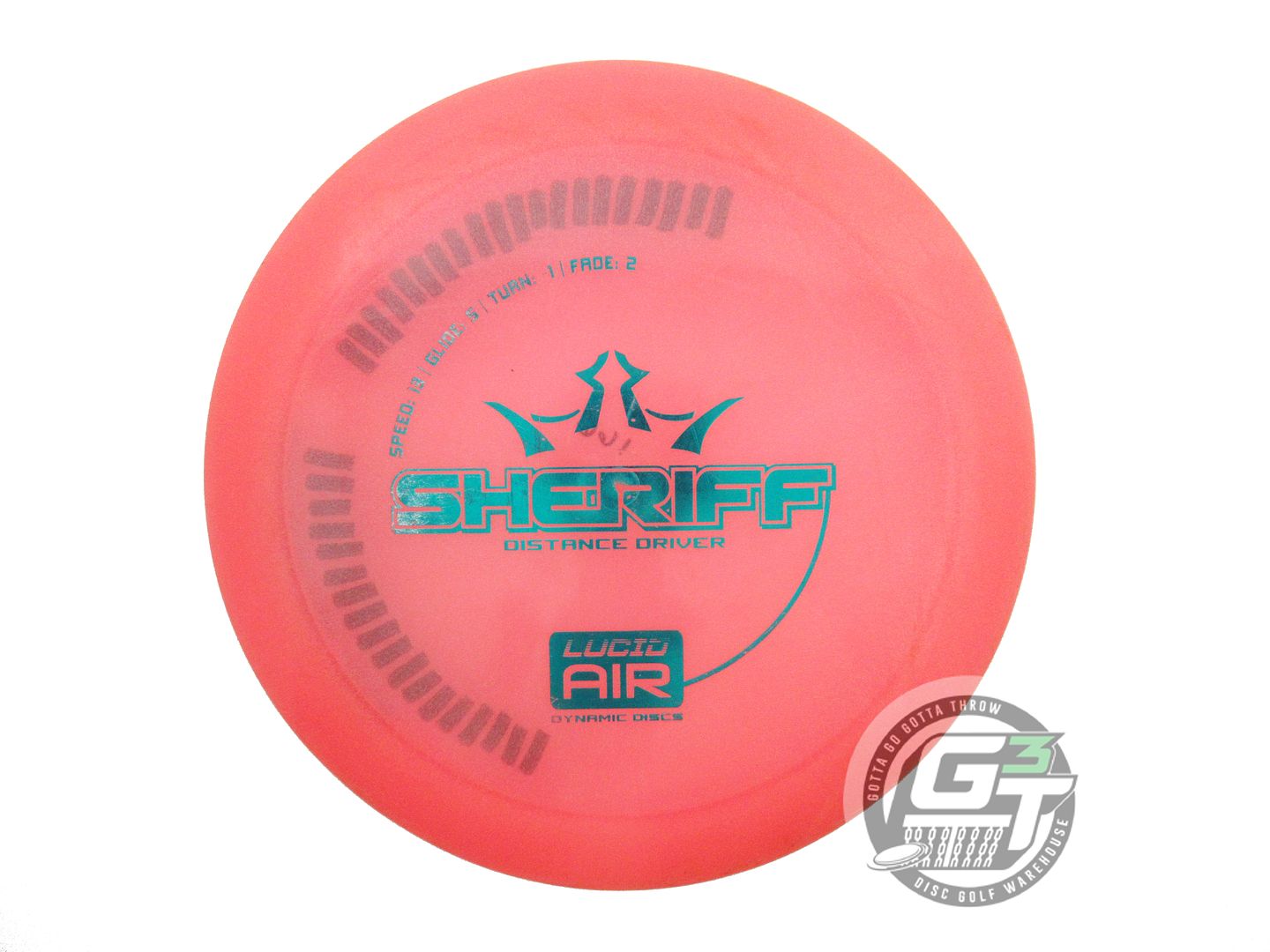 USED Dynamic Discs Lucid AIR Sheriff 166g Pink Teal Foil Distance Driver Disc