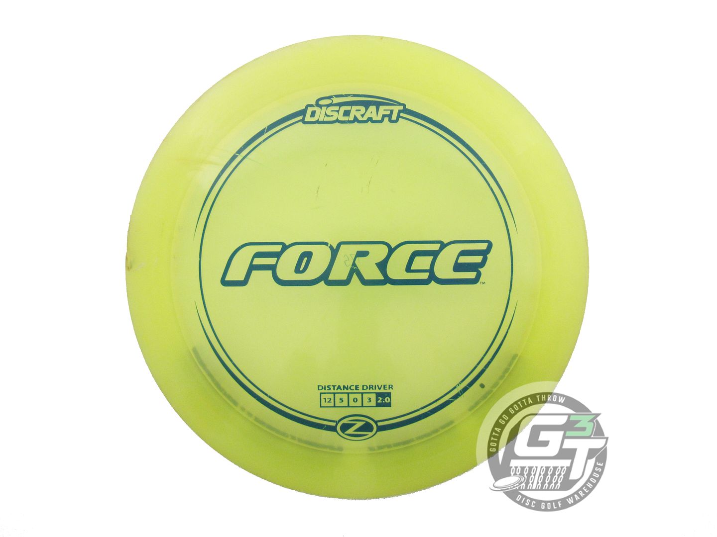 USED Discraft Z Force 175g Yellow Blue Stamp RIM GOUGE Distance Driver Golf Disc