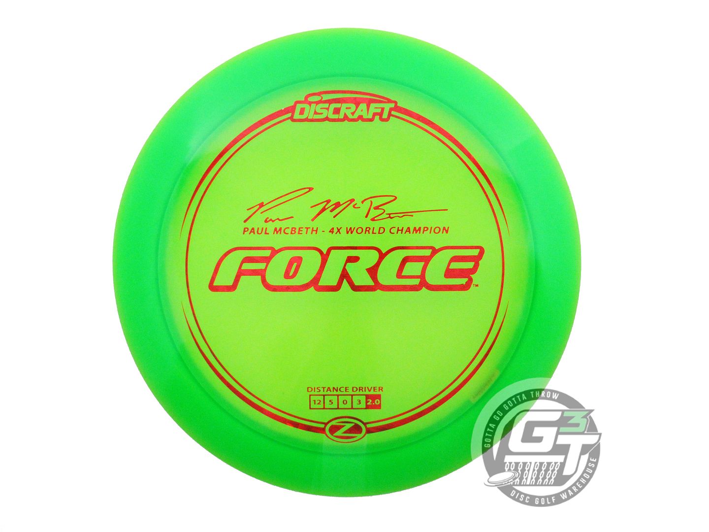 NOS Discraft [McBETH] Z Force 175g Green Red Shatter Foil Distance Driver Disc