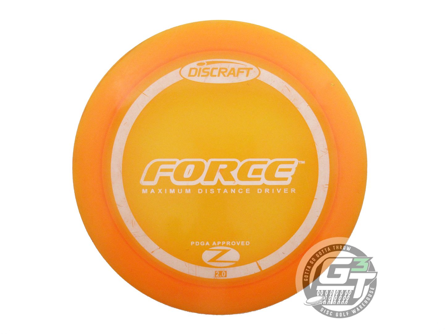 USED Discraft Z Force 175g Orange White Stamp Distance Driver Golf Disc