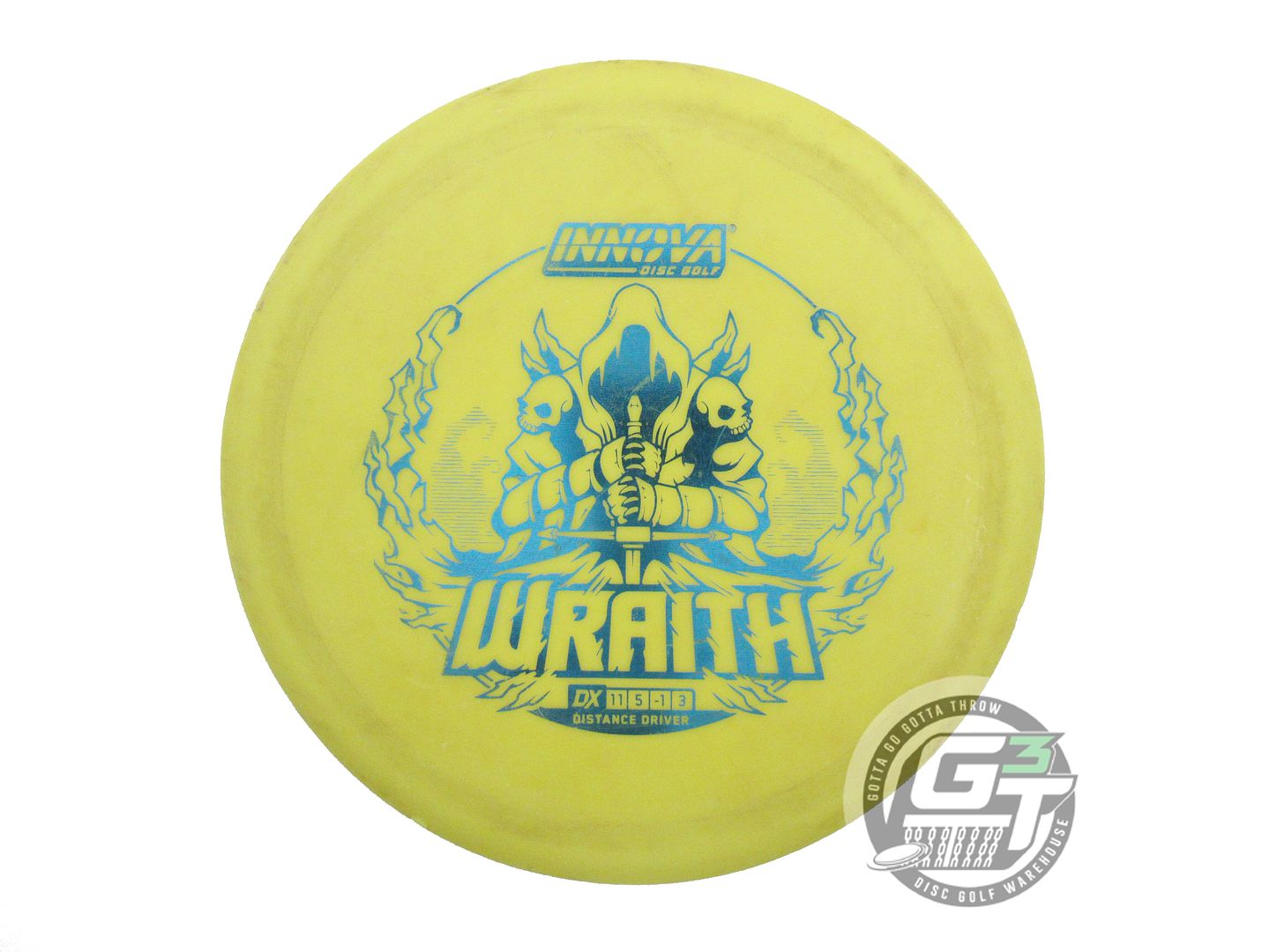USED Innova DX Wraith 175g Yellow Blue Foil Distance Driver Golf Disc