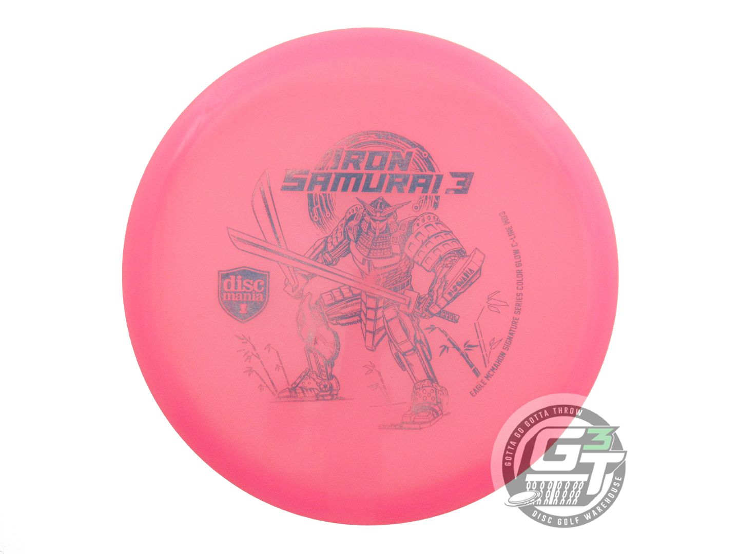 USED DiscMania IRON SAMURAI 3 Glow C-Line MD3 180g Pink Blue Foil Midrange Disc