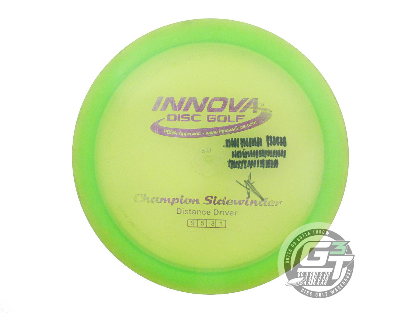 USED Innova Champion Sidewinder 160g Lime Purple Foil Distance Driver Golf Disc