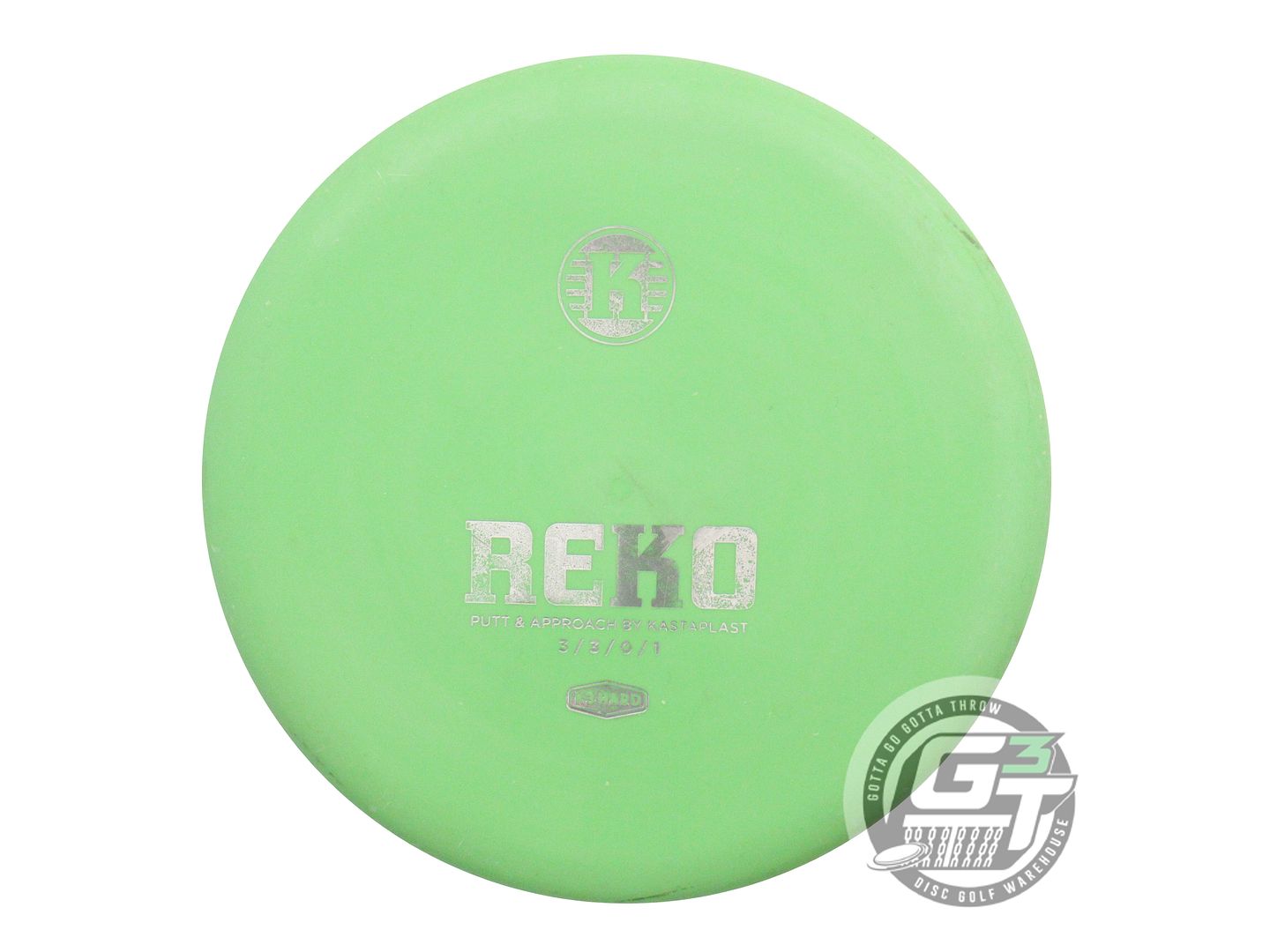 USED Kastaplast K3 Hard Reko 175g Lime Silver Foil Putter Golf Disc