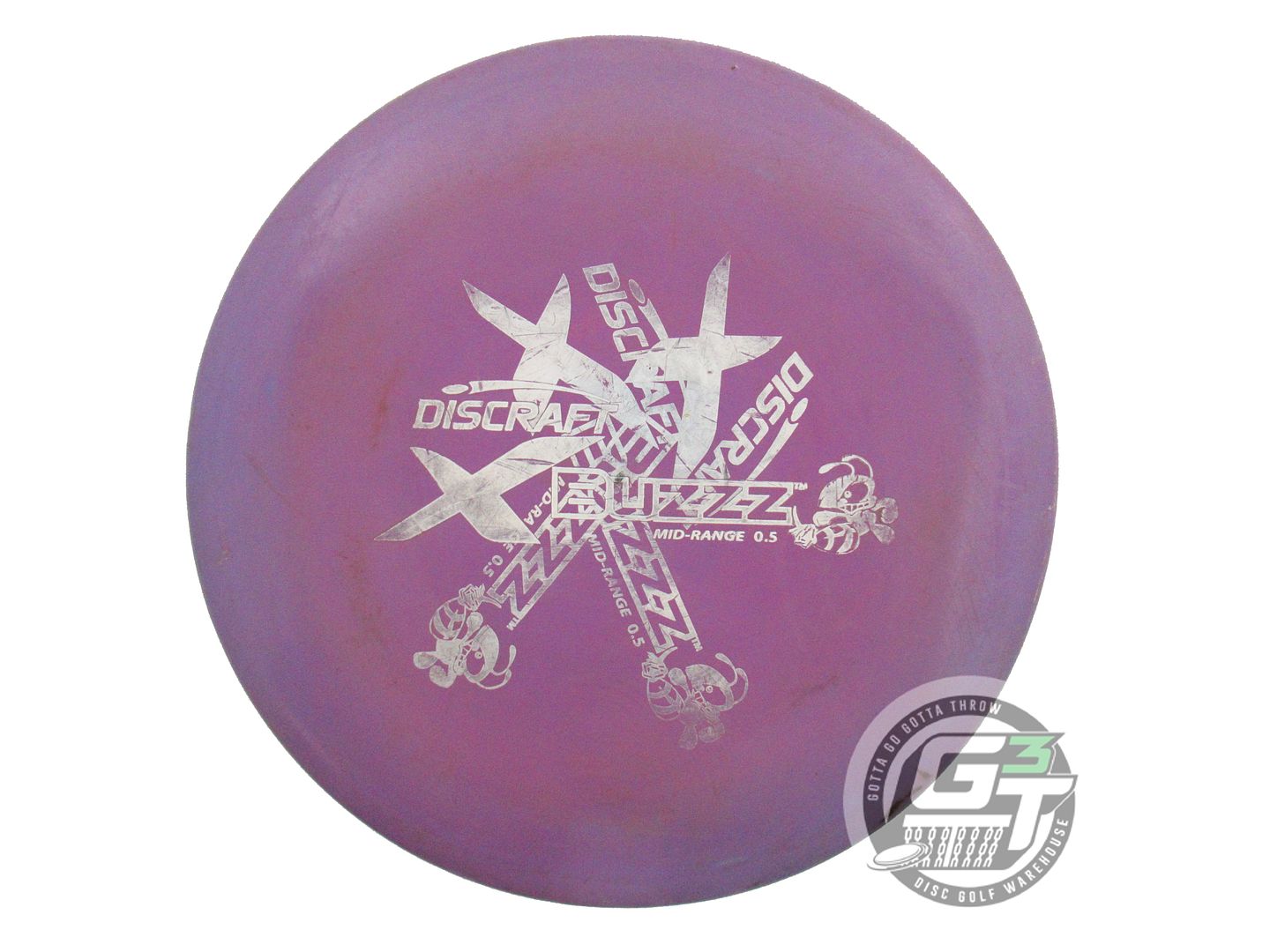 USED Discraft X-OUT X Buzzz 178g Purple Midrange Golf Disc