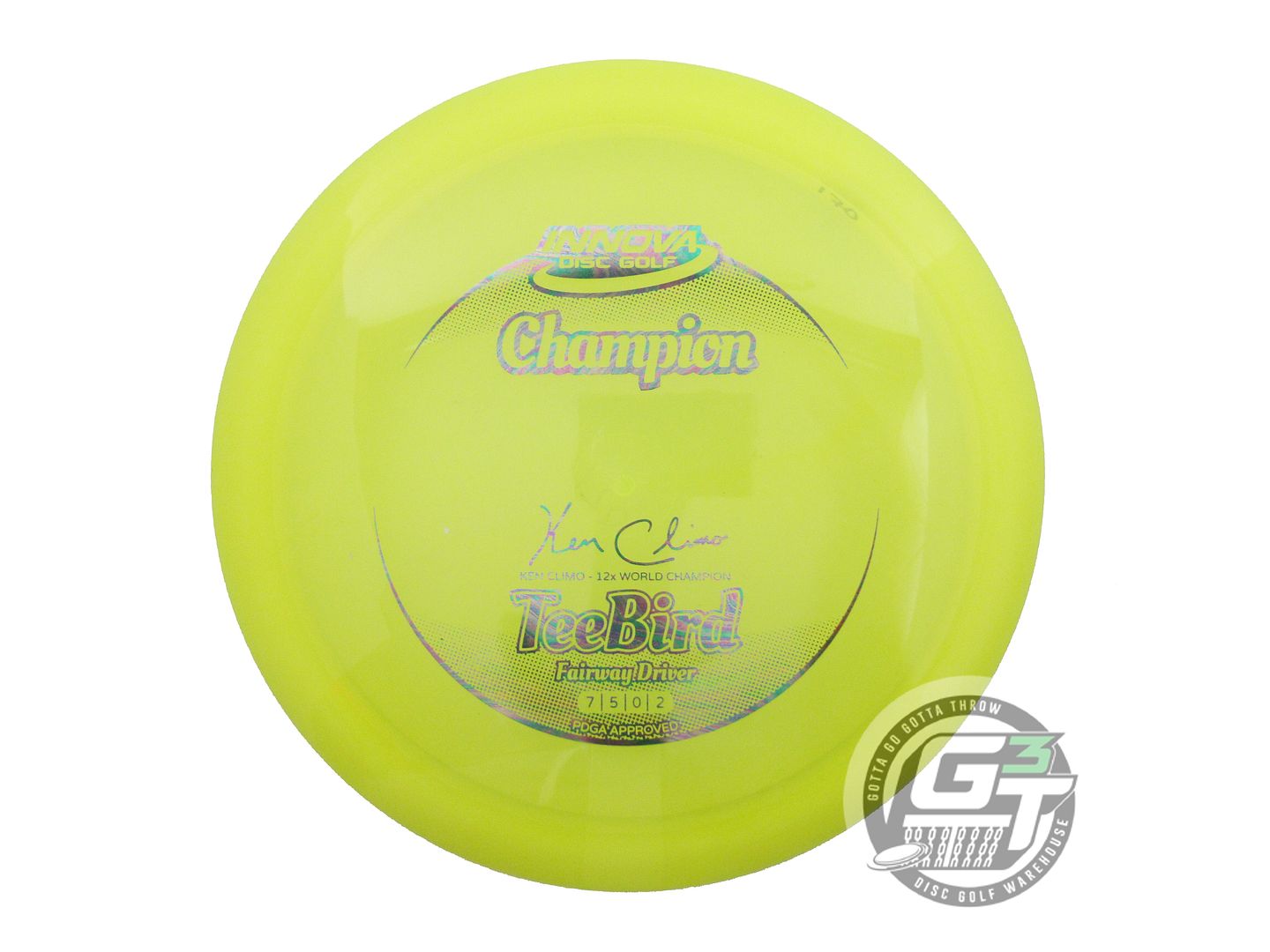 USED Innova Champion Teebird 170g Yellow Oil Slick Foil Fairway Driver Golf Disc