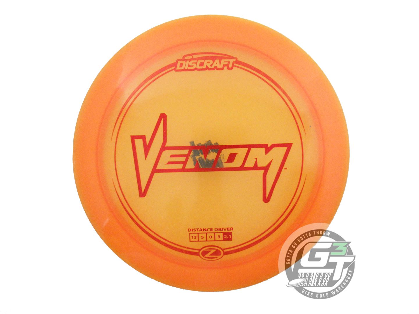 USED Discraft Z Venom 175g Orange Red Weave Foil Distance Driver Golf Disc