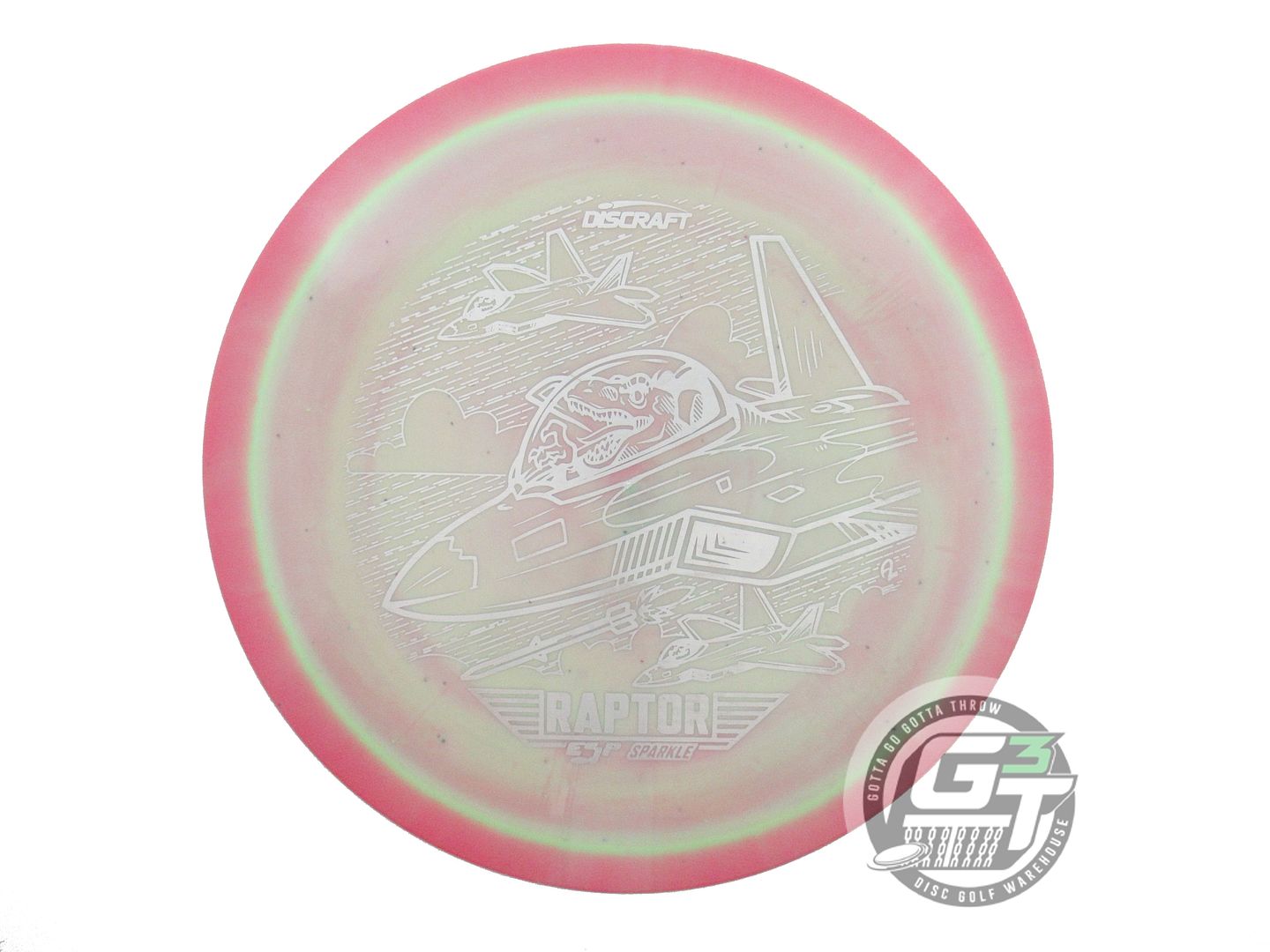USED Discraft [LEDGESTONE] ESP Sparkle Raptor 164g Pink-Lime Driver Disc