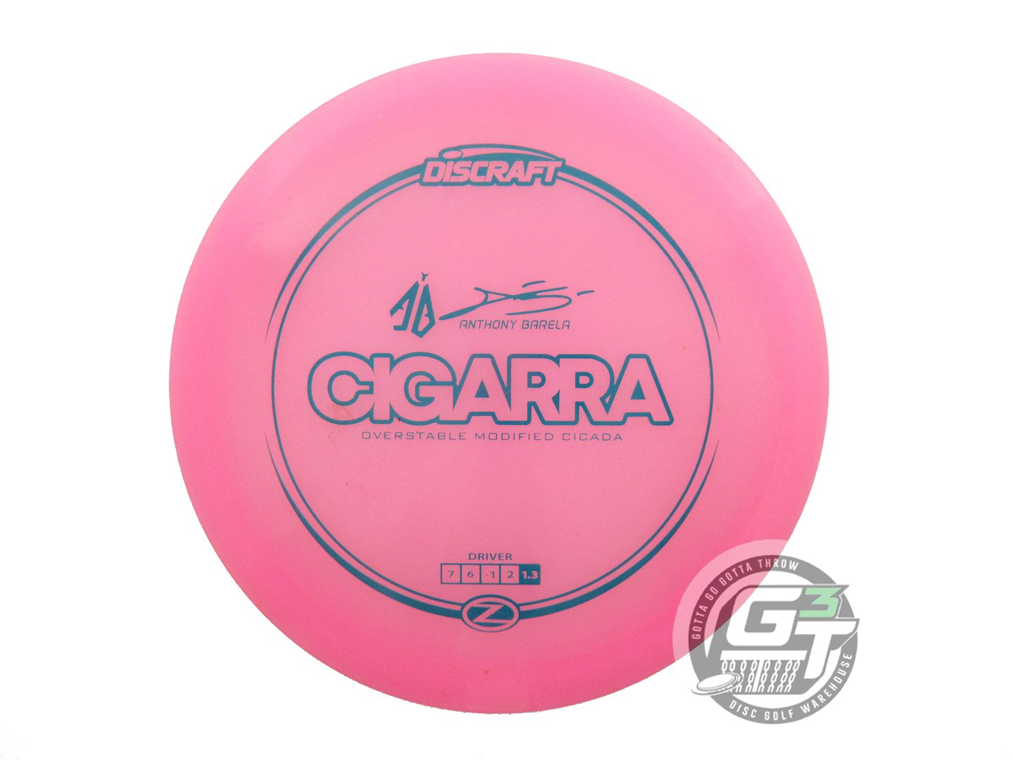 USED Discraft [BARELA] Z Cigarra 175g Pink Green Stamp Fairway Driver Disc
