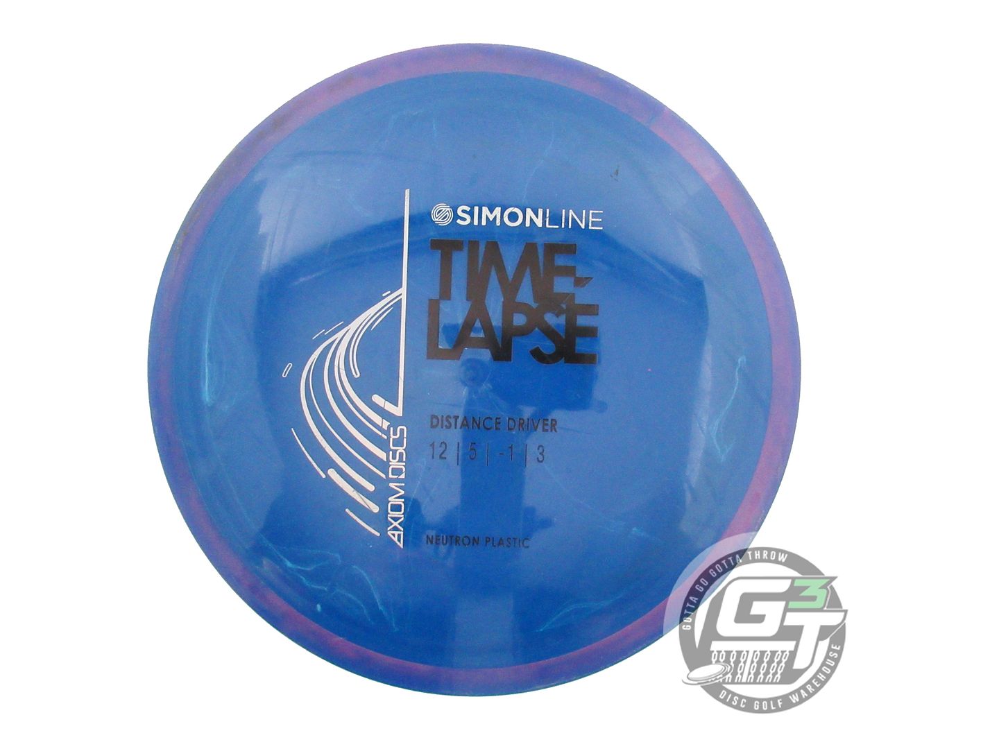 USED Axiom Discs Neutron Time Lapse 168g Blue Purple Rim Driver Golf Disc