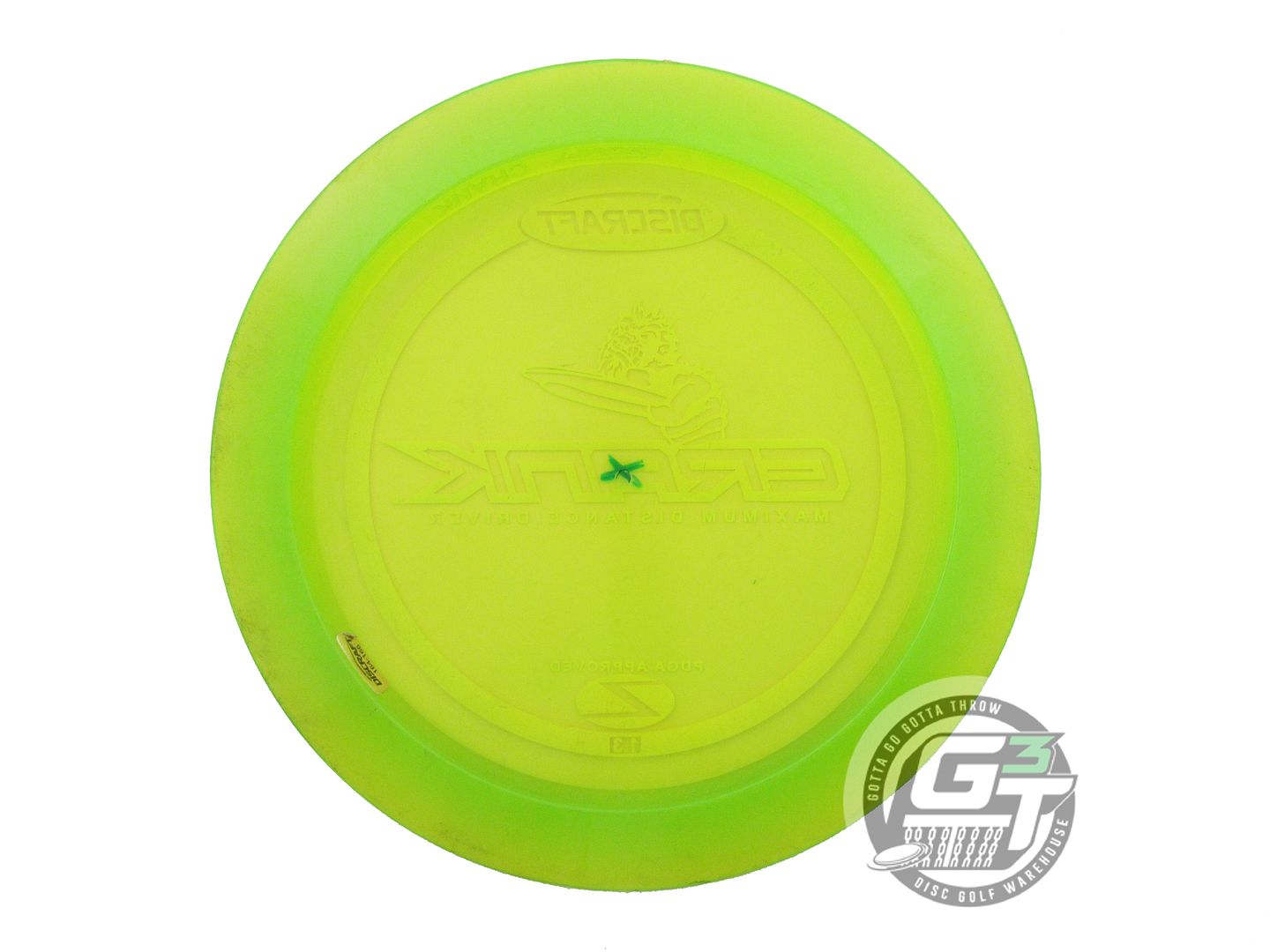 USED Discraft Z Crank 166g Lime Yellow Stamp PFN Distance Driver Golf Disc