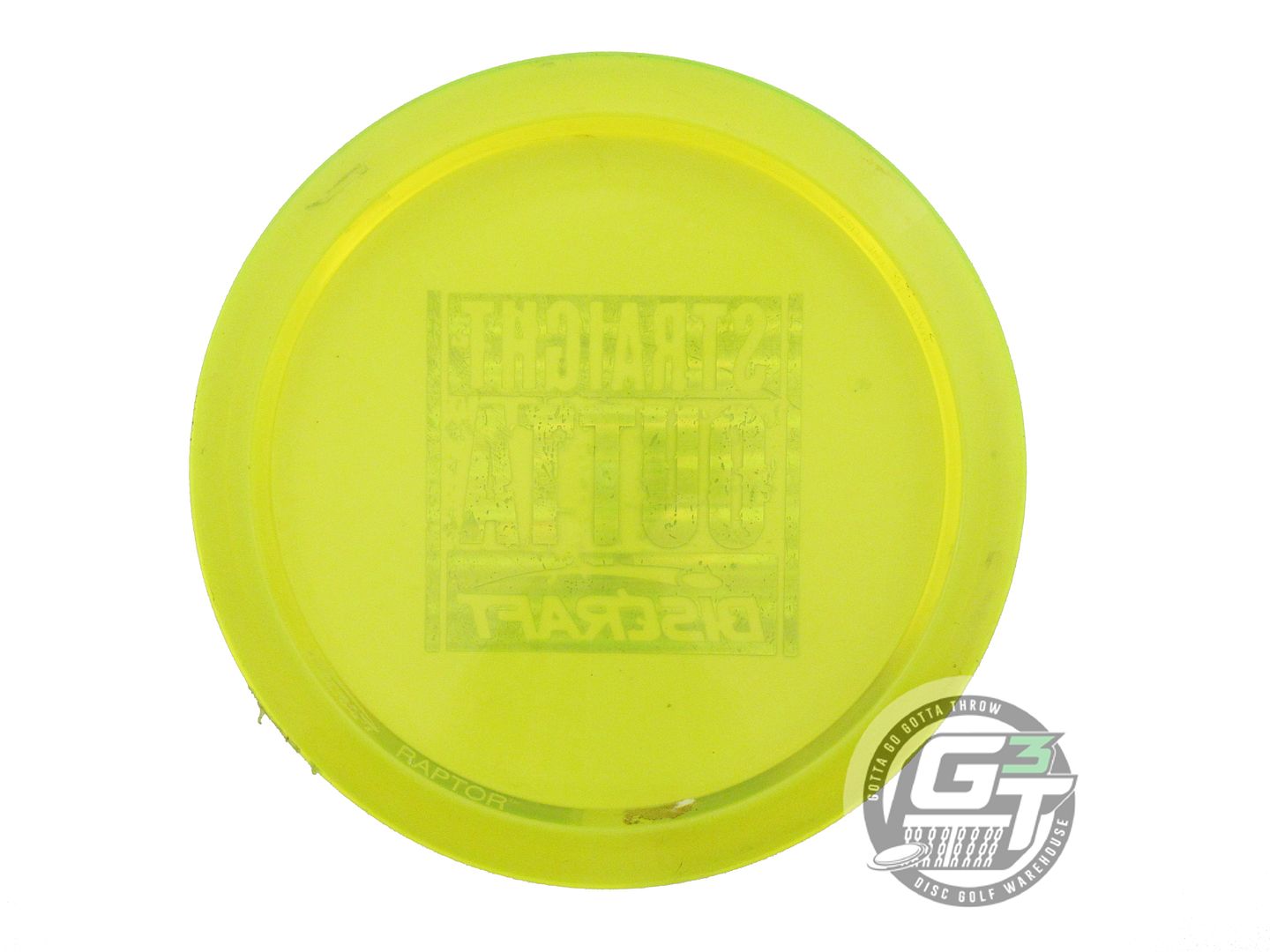 USED Discraft STRAIGHT OUTTA Z Raptor 174g Yellow Distance Driver Golf Disc