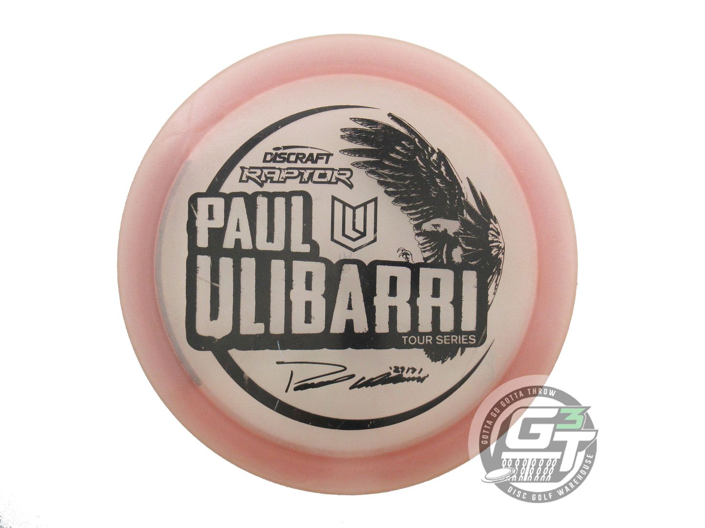 USED Discraft [ULIBARRI] Metallic Z Raptor 175g Pink Black Stamp Driver Disc