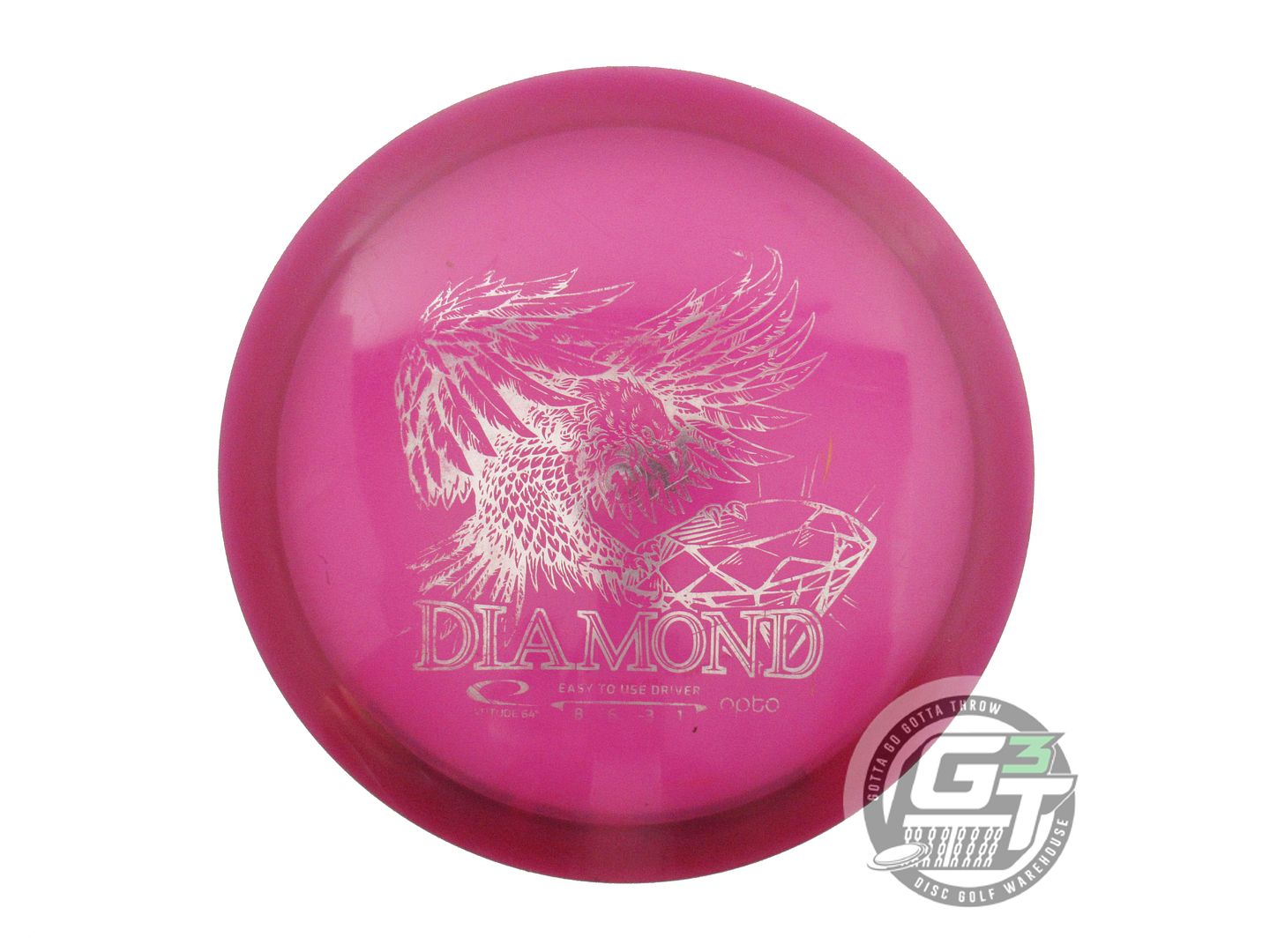 USED Latitude 64 Opto Diamond 156g Purple Silver Foil Fairway Driver Golf Disc