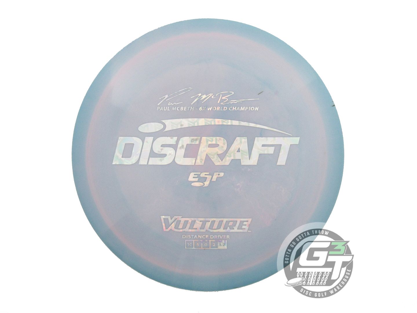 USED Discraft [McBETH] ESP Vulture 177g Teal-Pink PM Holo Distance Driver Disc