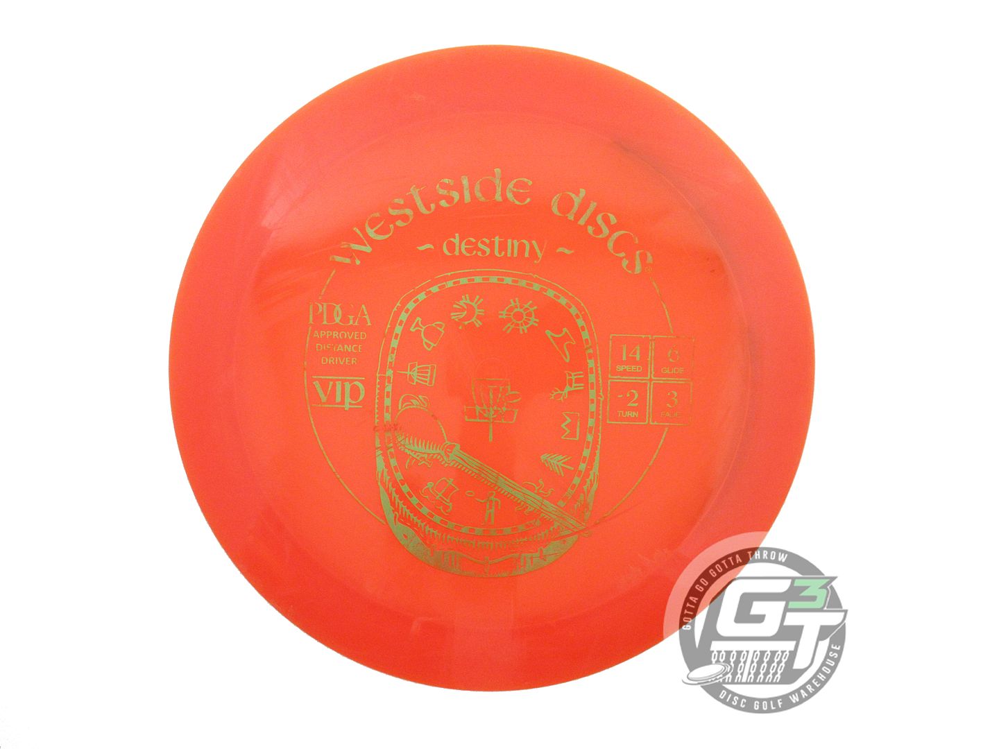 USED Westside Discs VIP Destiny 176g Orange Lime Foil Distance Driver Golf Disc