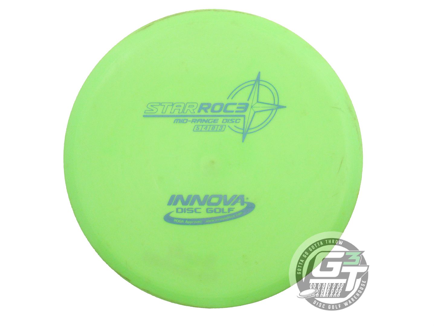 USED Innova Star Roc3 168g Dayglow Blue Foil Midrange Golf Disc