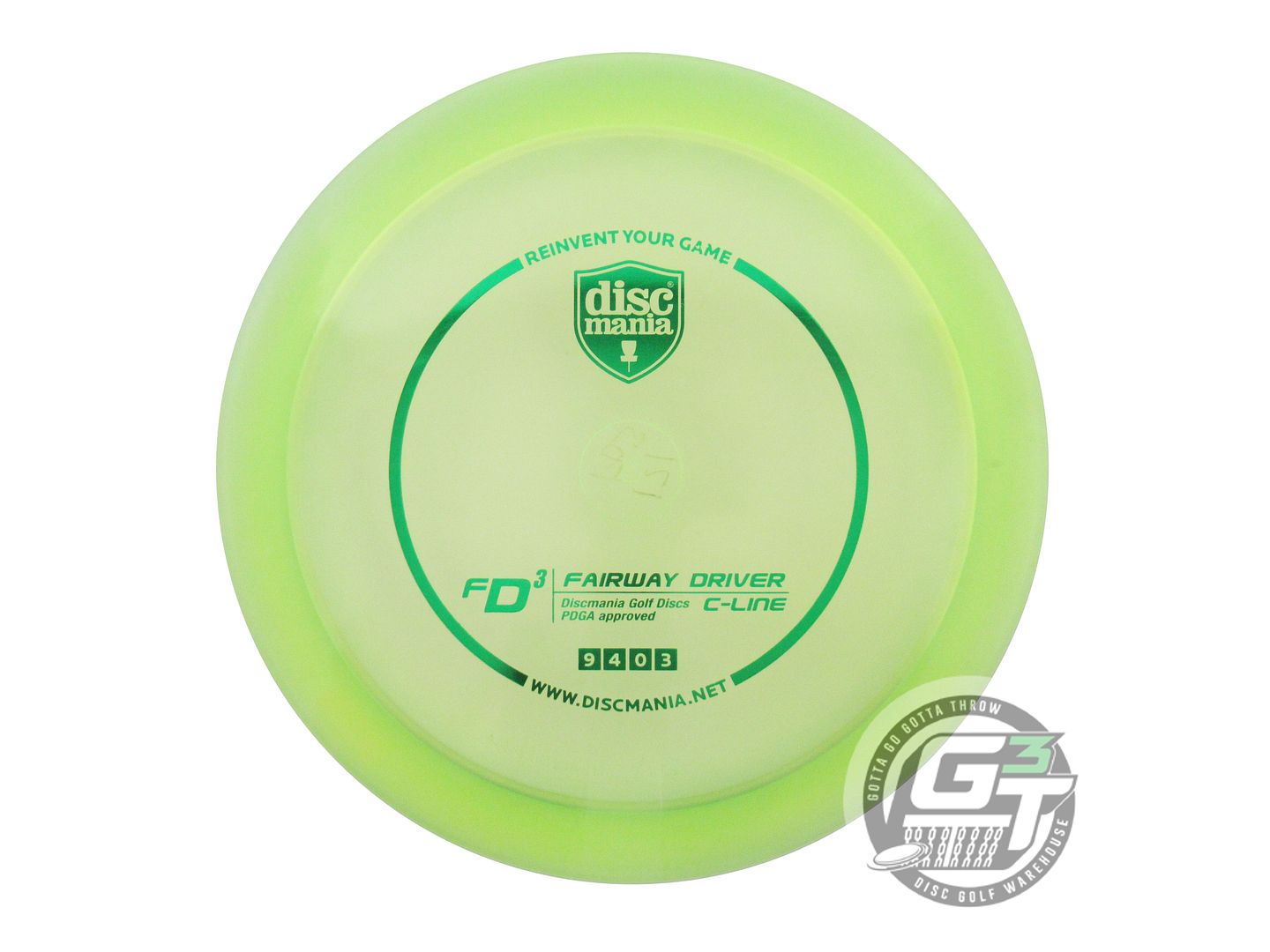 USED DiscMania C-Line FD3 171g Yellow Green Foil Fairway Driver Golf Disc