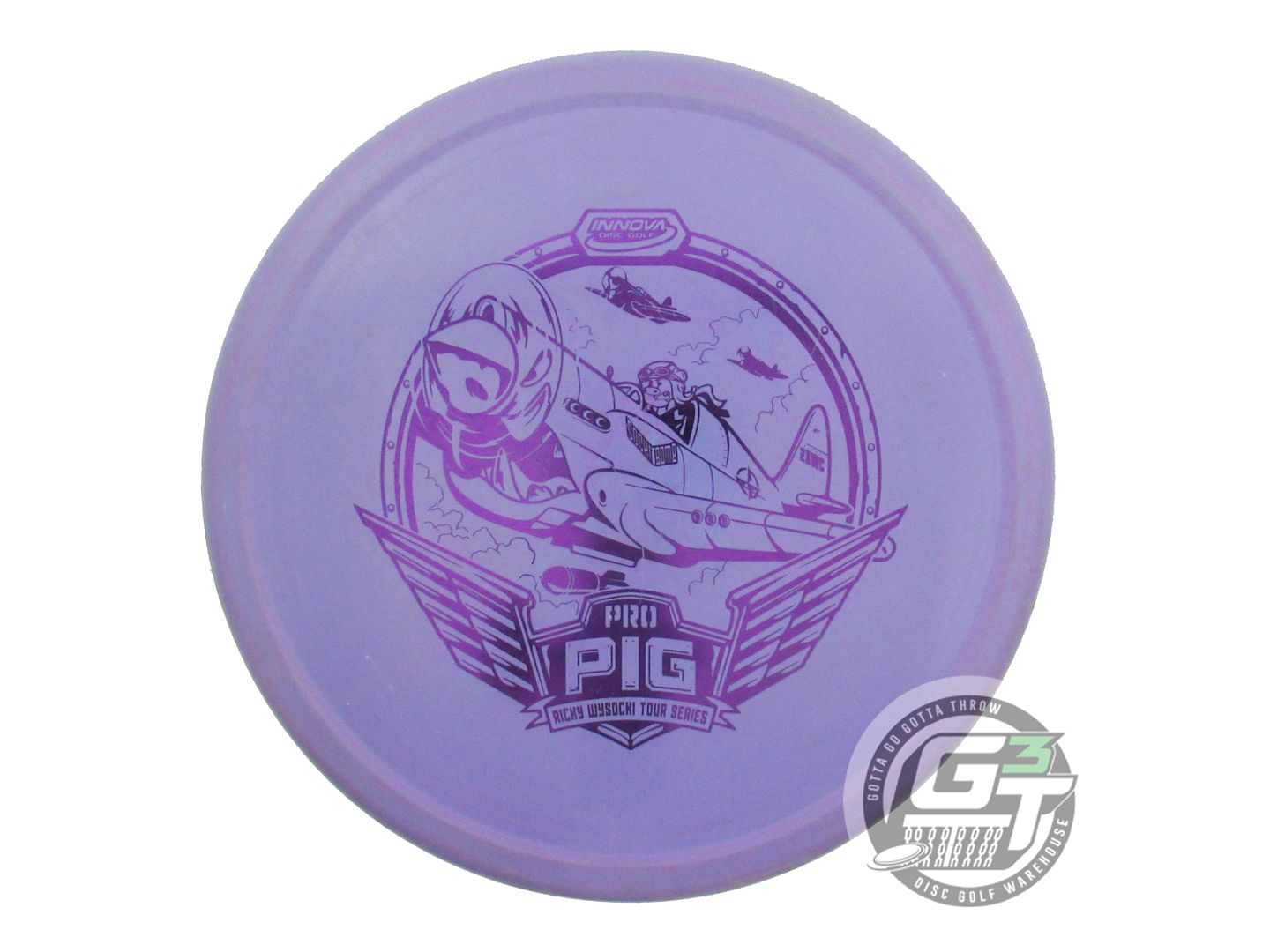 USED Innova [WYSOCKI] Glow Pro Pig 175g Purple Purple Foil Putter Golf Disc