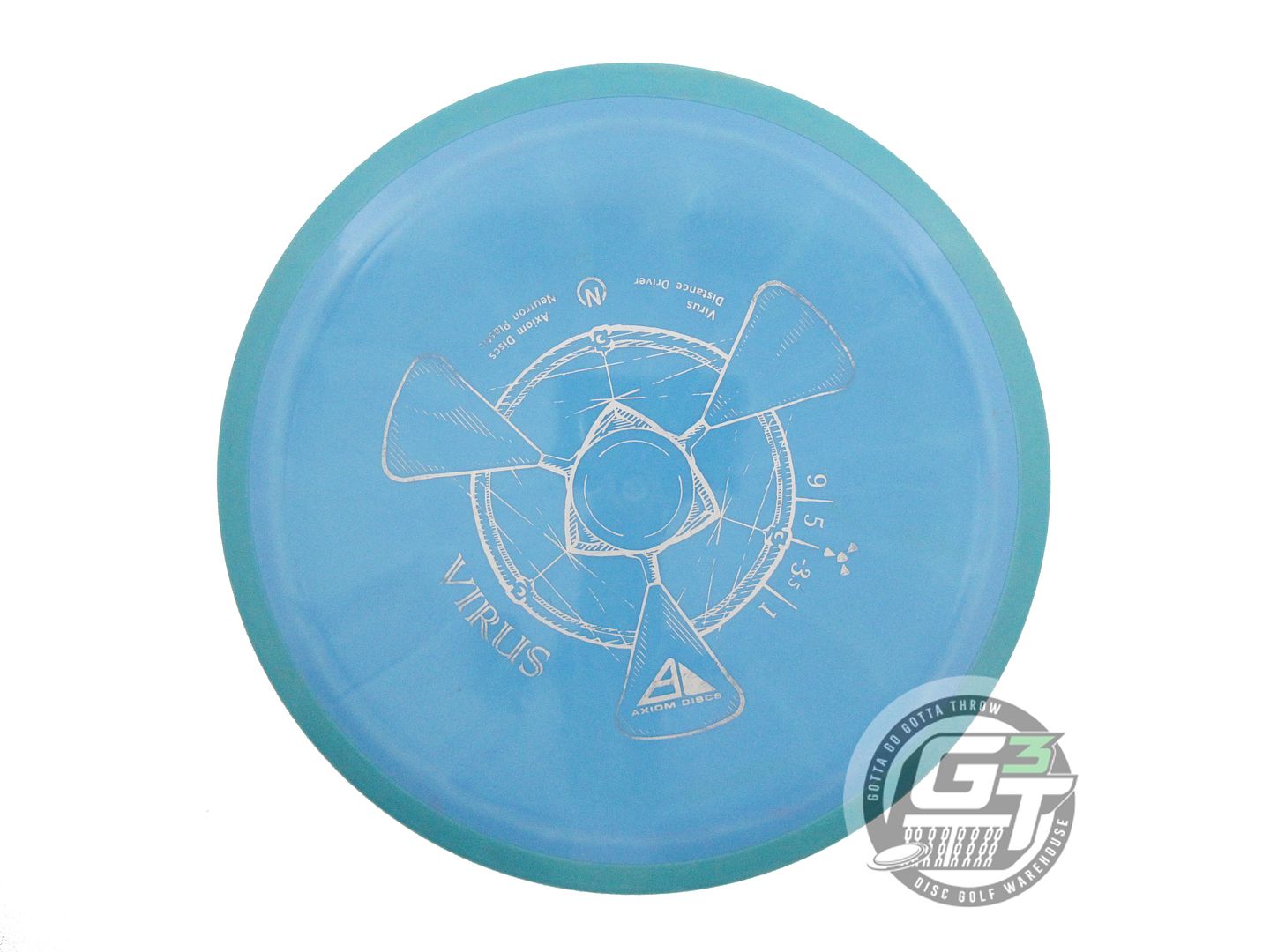 USED Axiom Discs Neutron Virus 162g Blue Teal Rim Distance Driver Golf Disc
