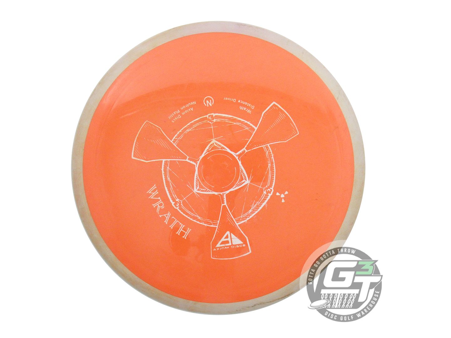 USED Axiom Discs Neutron Wrath 176g Orange Cream Rim Distance Driver Golf Disc