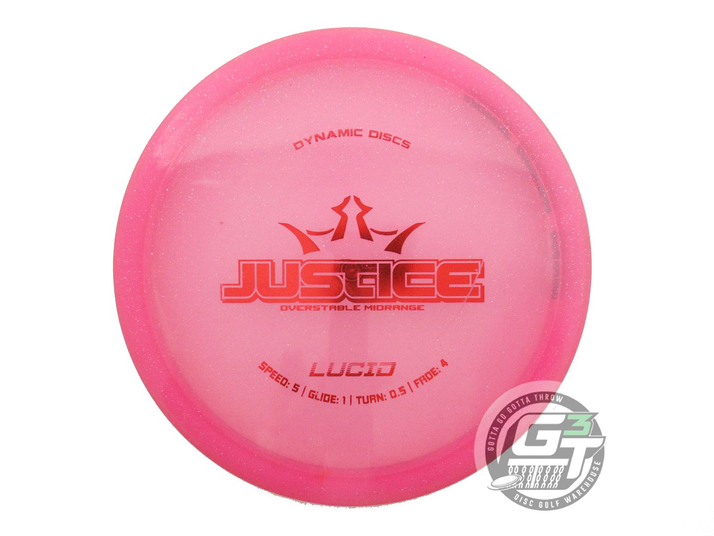 USED Dynamic Discs Lucid Justice 171g Pink Red Foil Midrange Golf Disc
