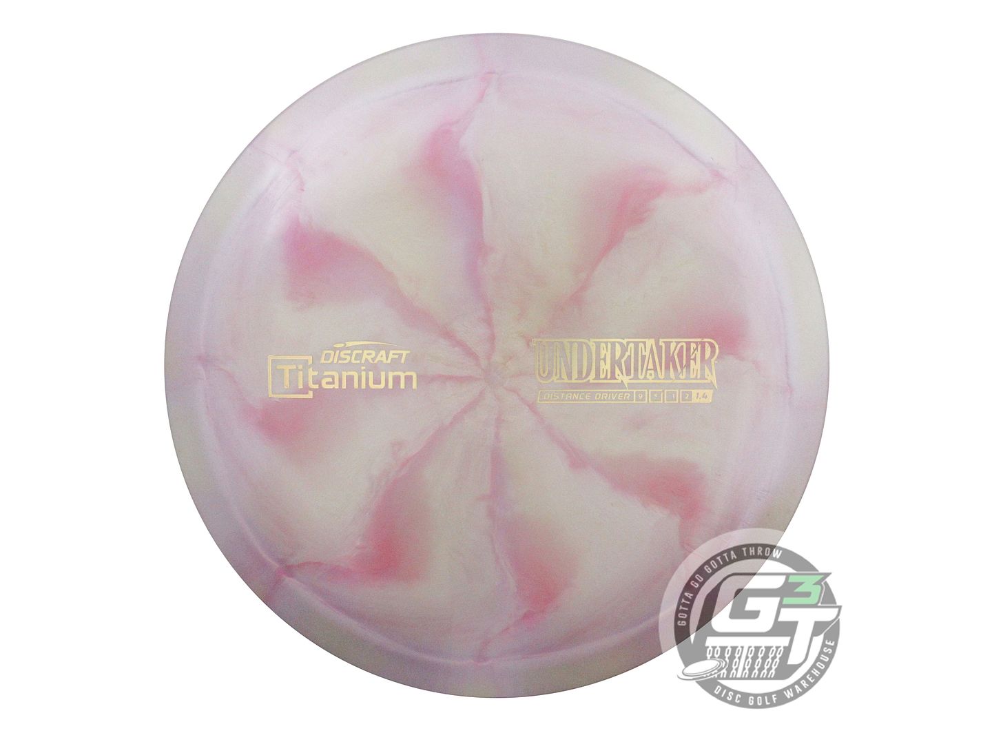 USED Discraft Titanium Undertaker 174g Pink-Gold Driver Golf Disc