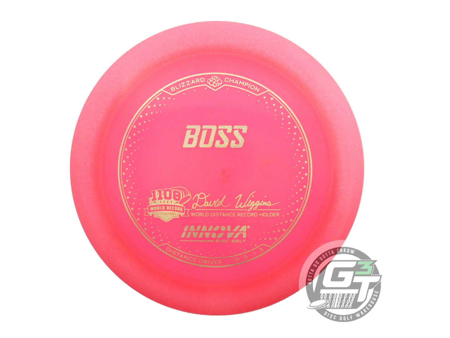 USED Innova Blizzard Boss 159g Pink Gold Glitter Foil Distance Driver Golf Disc
