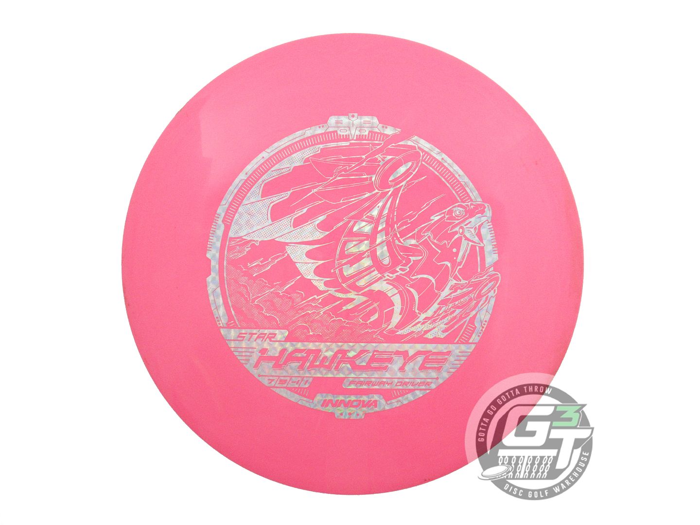 USED Innova Star Hawkeye 172g Pink Silver Prism Foil Fairway Driver Golf Disc