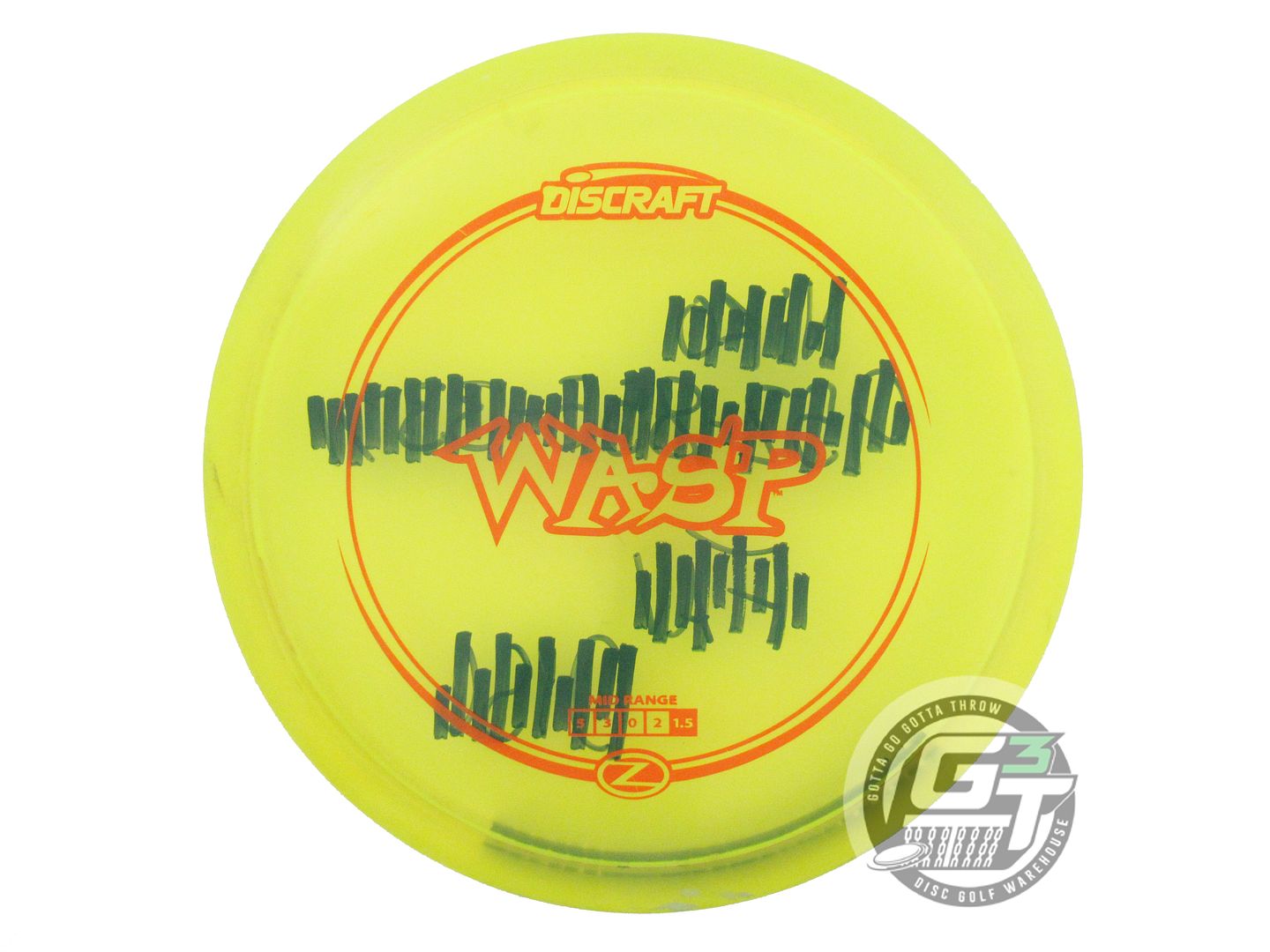 USED Discraft Z Wasp 175g Yellow Orange Stamp Midrange Golf Disc
