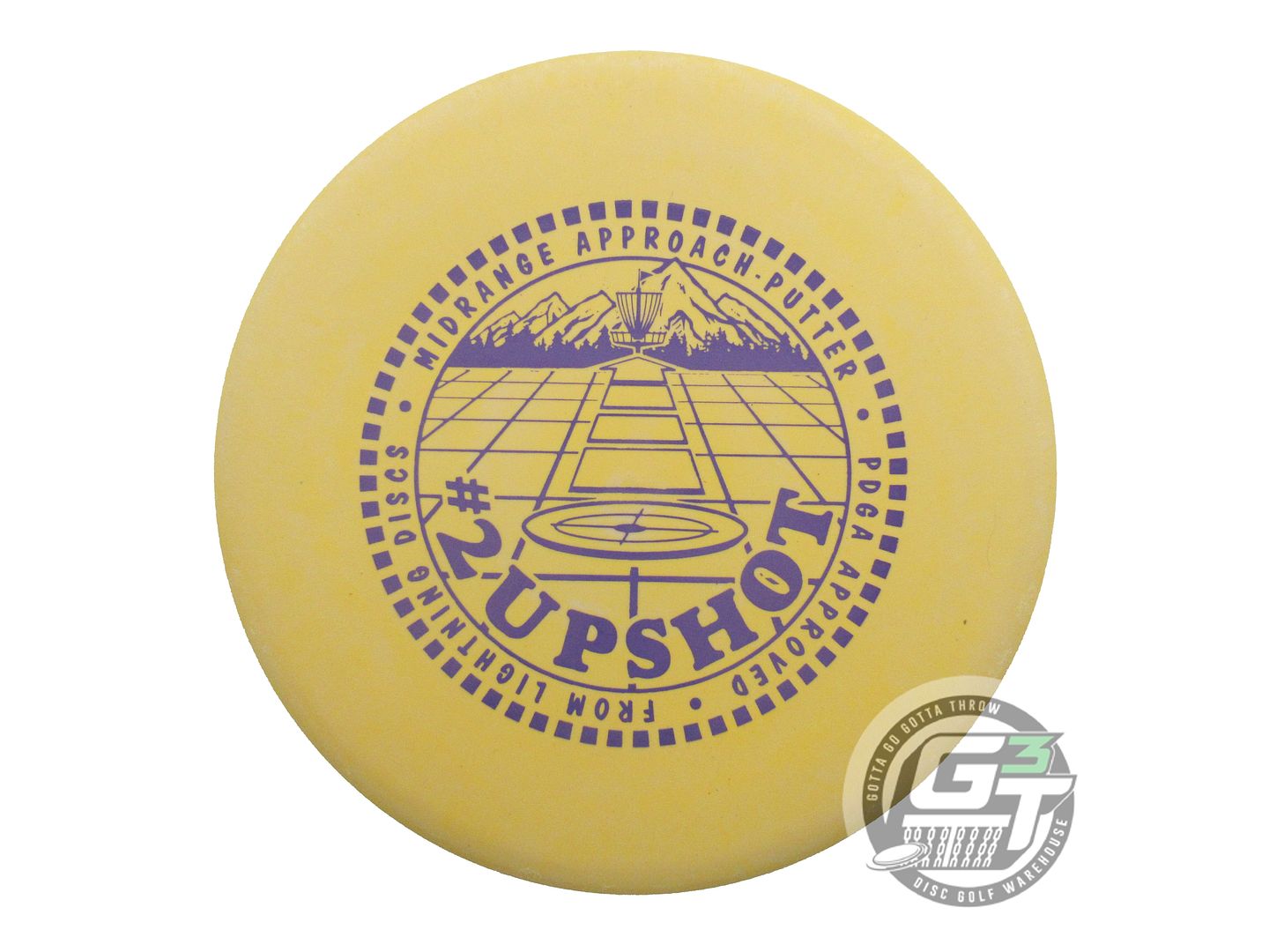NOS Lightning SureGrip #2 Upshot 156g Yellow Purple Stamp Putter Golf Disc