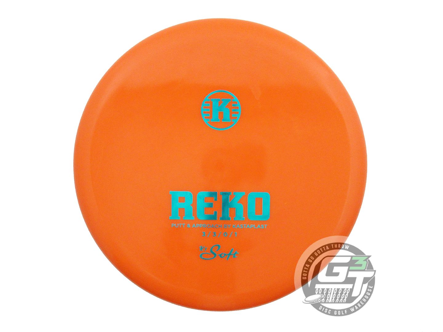 USED Kastaplast K1 Soft Reko 174g Orange Teal Foil Putter Golf Disc