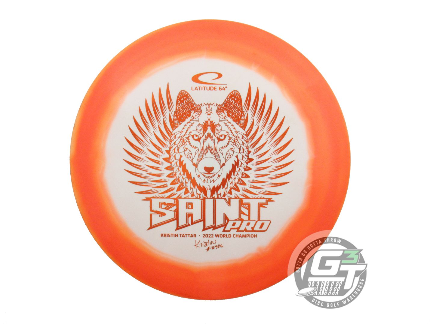 USED Latitude 64 [TATTAR] Gold Orbit Saint Pro 173g Orange-White Driver Disc
