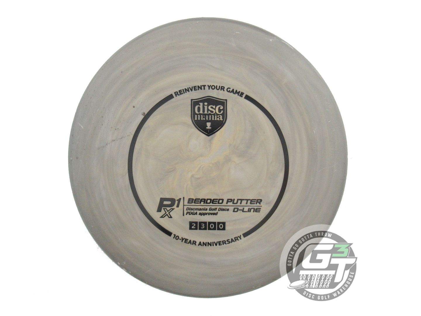 USED DiscMania [10 YEAR] Swirl D-Line Flex 2 P1x 173g Gray-Tan Putter Golf Disc