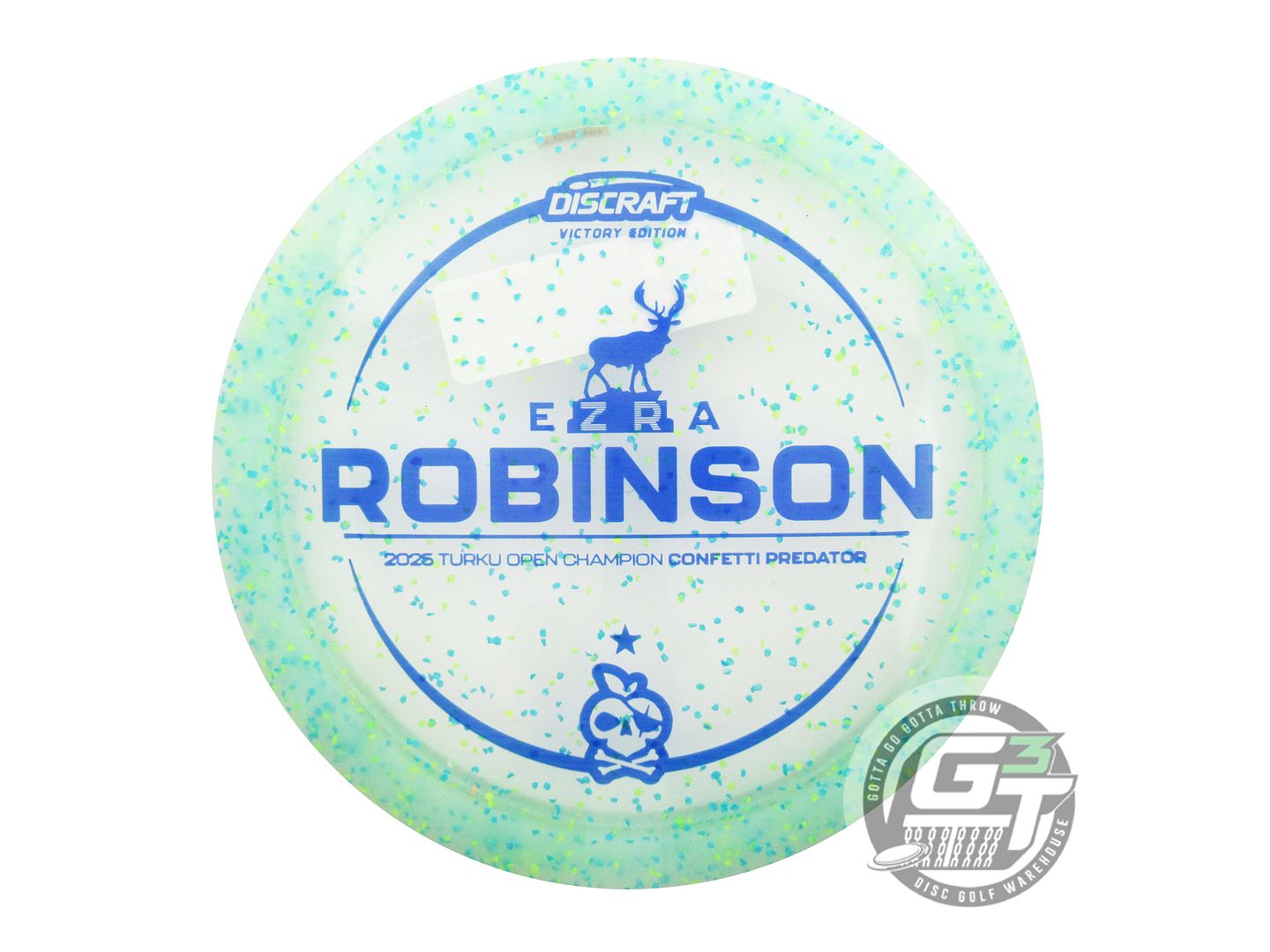 Discraft Limited Edition Victory Edition 2025 Turku Open Champion Ezra Robinson Confetti Elite Z Predator Fairway Driver Golf Disc (Individually Listed)