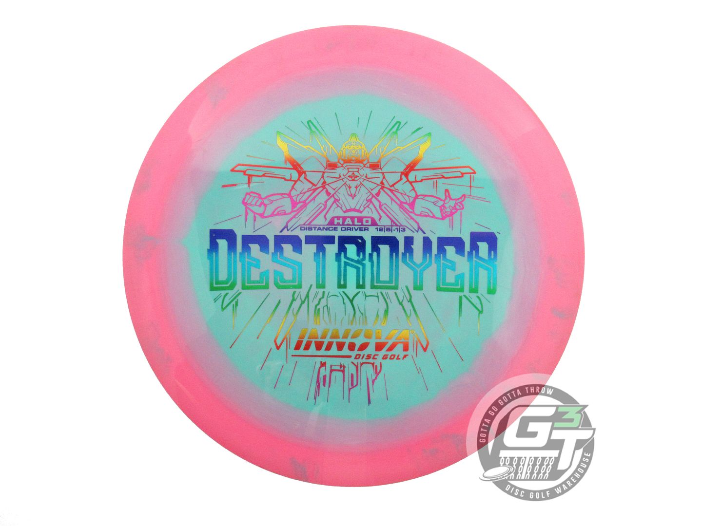 USED Innova Halo Star Destroyer 175g Pink-Seafoam Distance Driver Golf Disc
