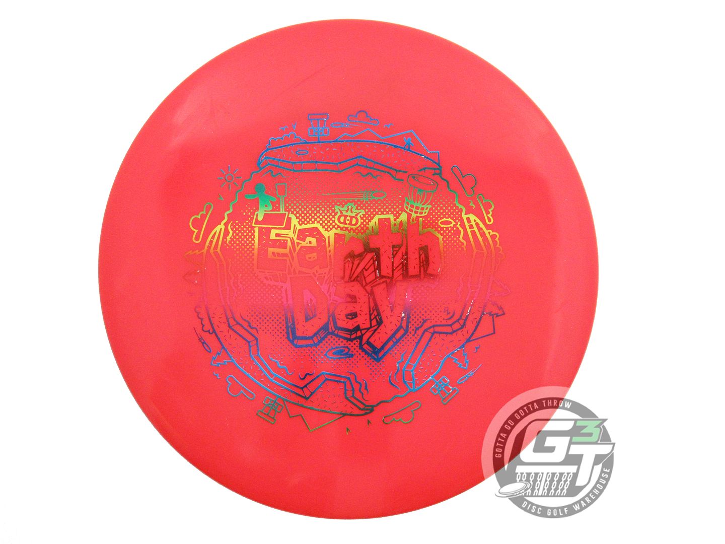 USED Latitude 64 EARTH DAY BioGold Claymore 175g Red Rainbow Foil Midrange Disc