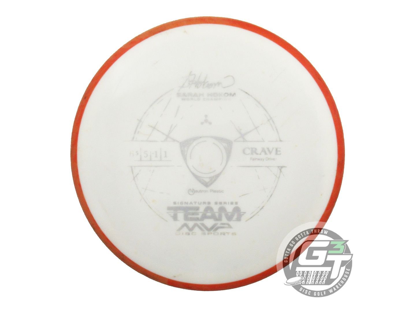 USED Axiom Discs Neutron Crave 173g White Orange Rim Fairway Driver Golf Disc