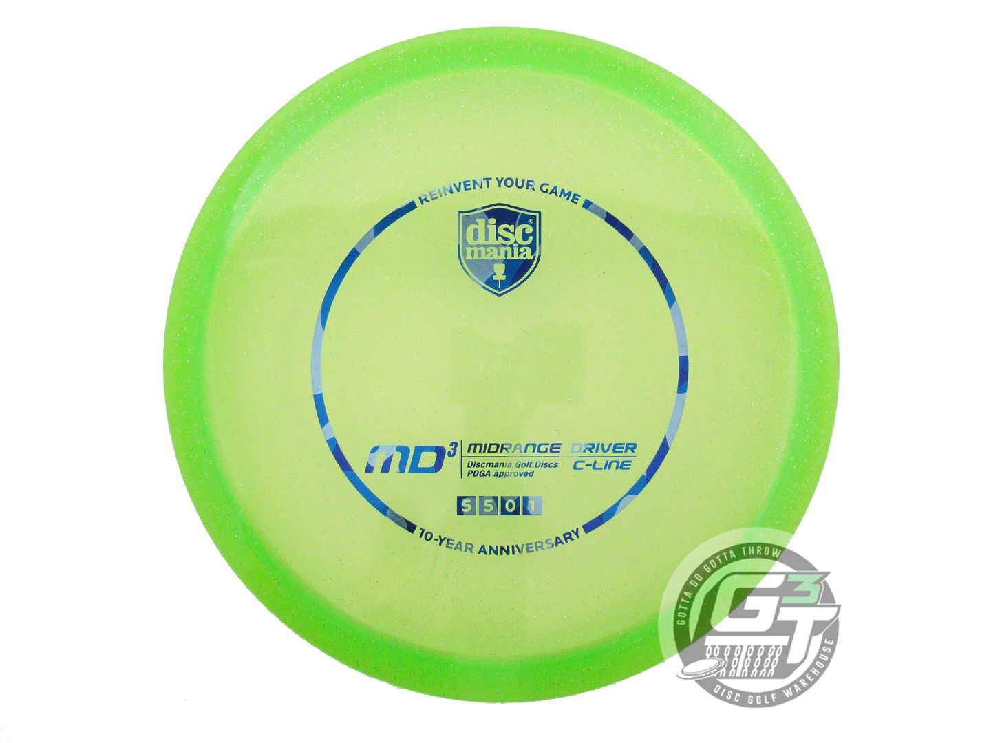 NOS DiscMania C-Line MD3 175g Lime Blue Camo Foil Midrange Golf Disc