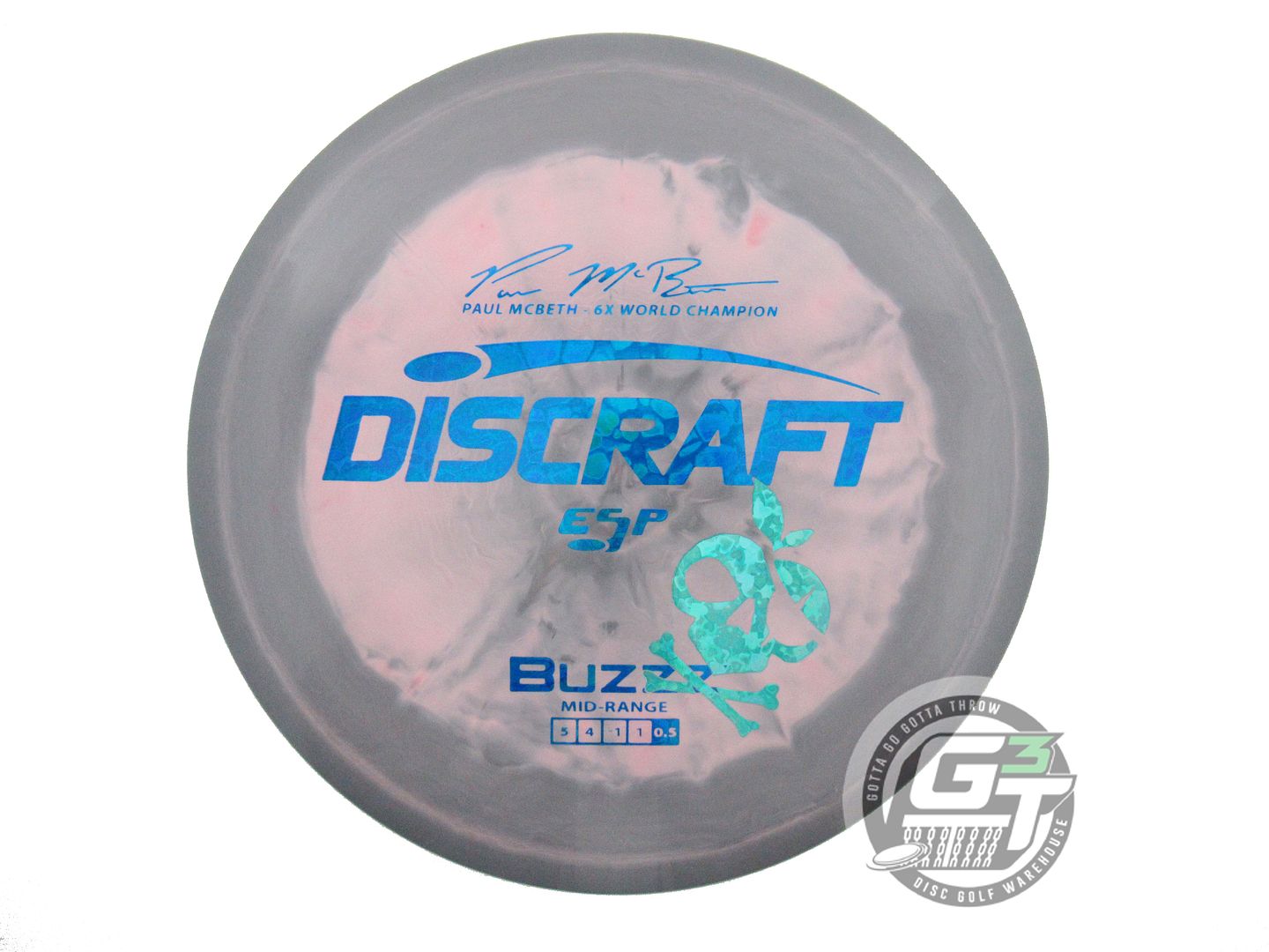 NOS Discraft [McBETH] ESP Buzzz 177g Gray-Pink Blue Foil Midrange Golf Disc